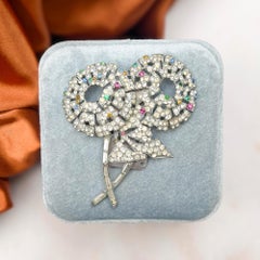 René Mittler Art Deco 1920s Vintage Paste Chrysanthemum Dress Clip