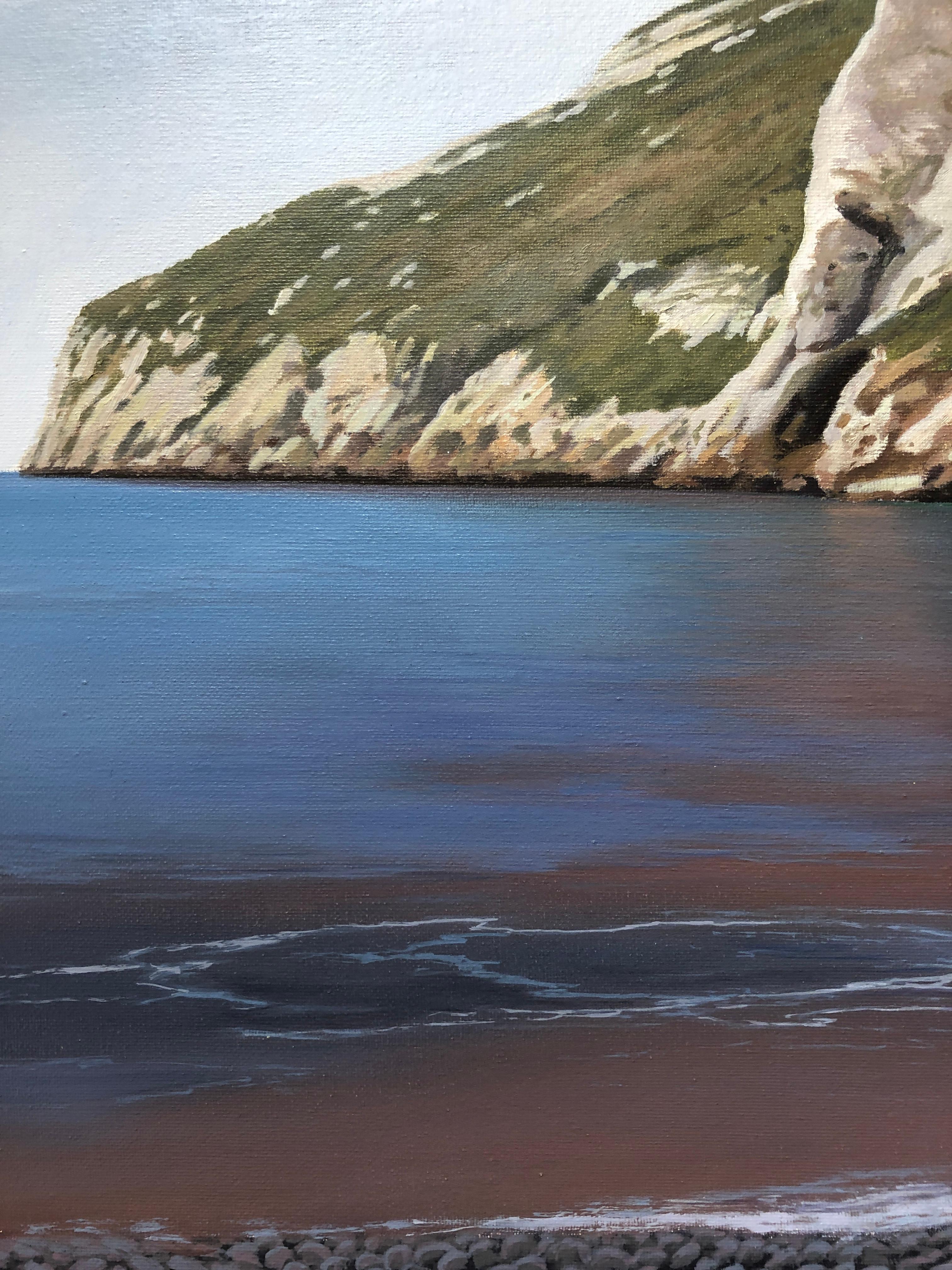  Cala Granadella, Cliffs rocheux plongant dans l'océan, paysage surréaliste détaillé en vente 5
