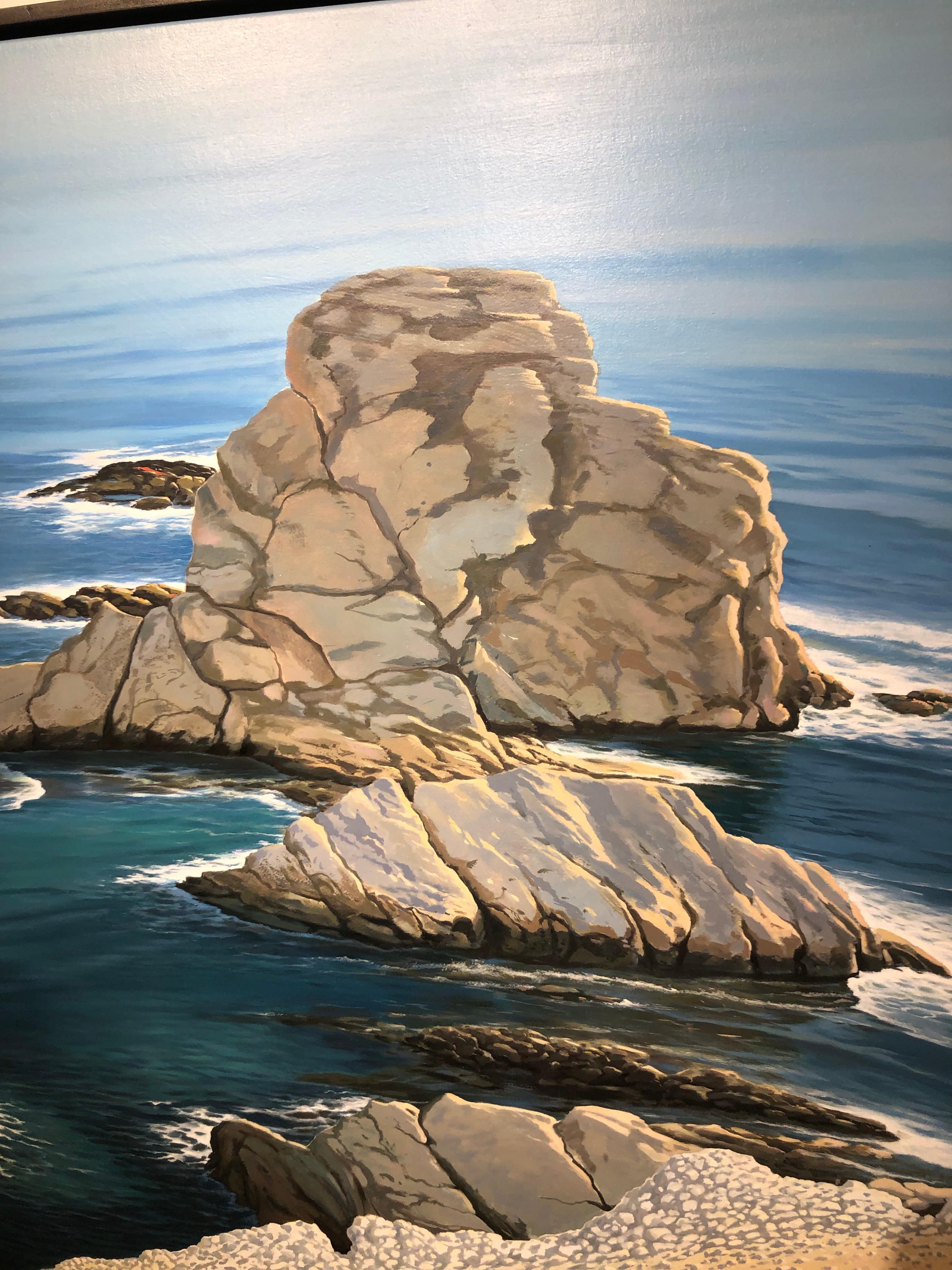 Evocation - Ocean Cliffside Scene Bathed in Warm Light and Blue Turquoise Water 2