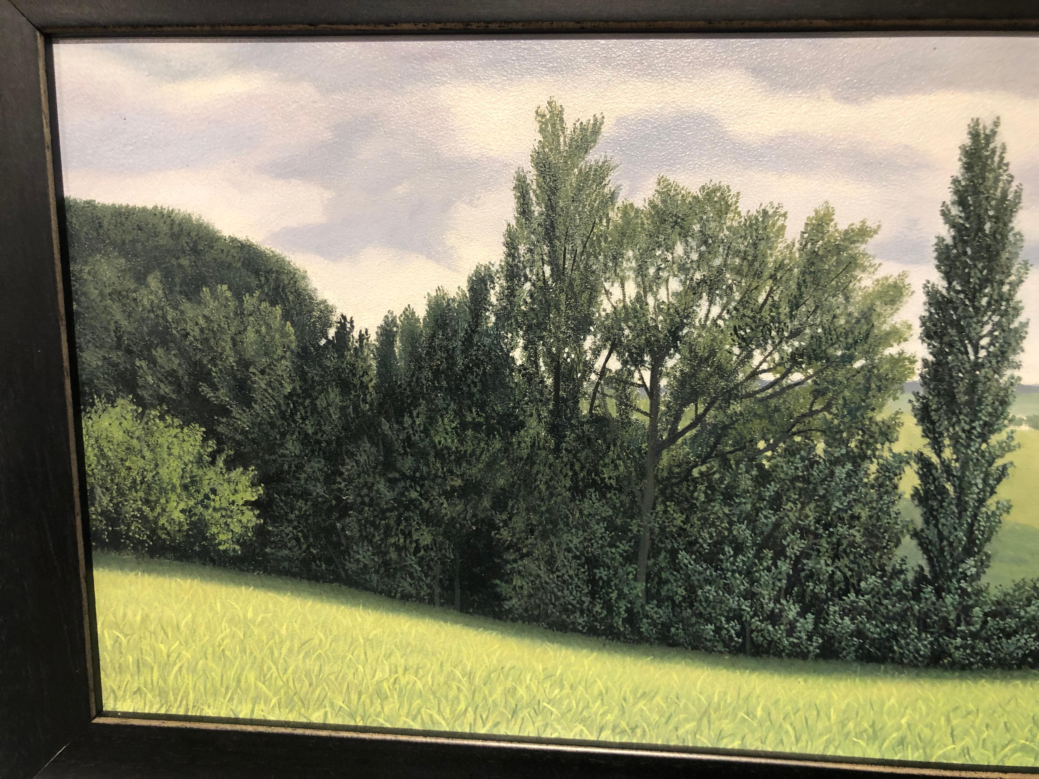 Lajania - Small Scale Highly Detailed Painting of Green Rolling Hills and Trees 1
