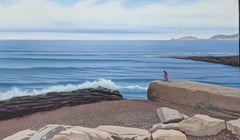 The Awakening - Surreal Landscape of a Lone Figure and the Sea, Oil on Canvas