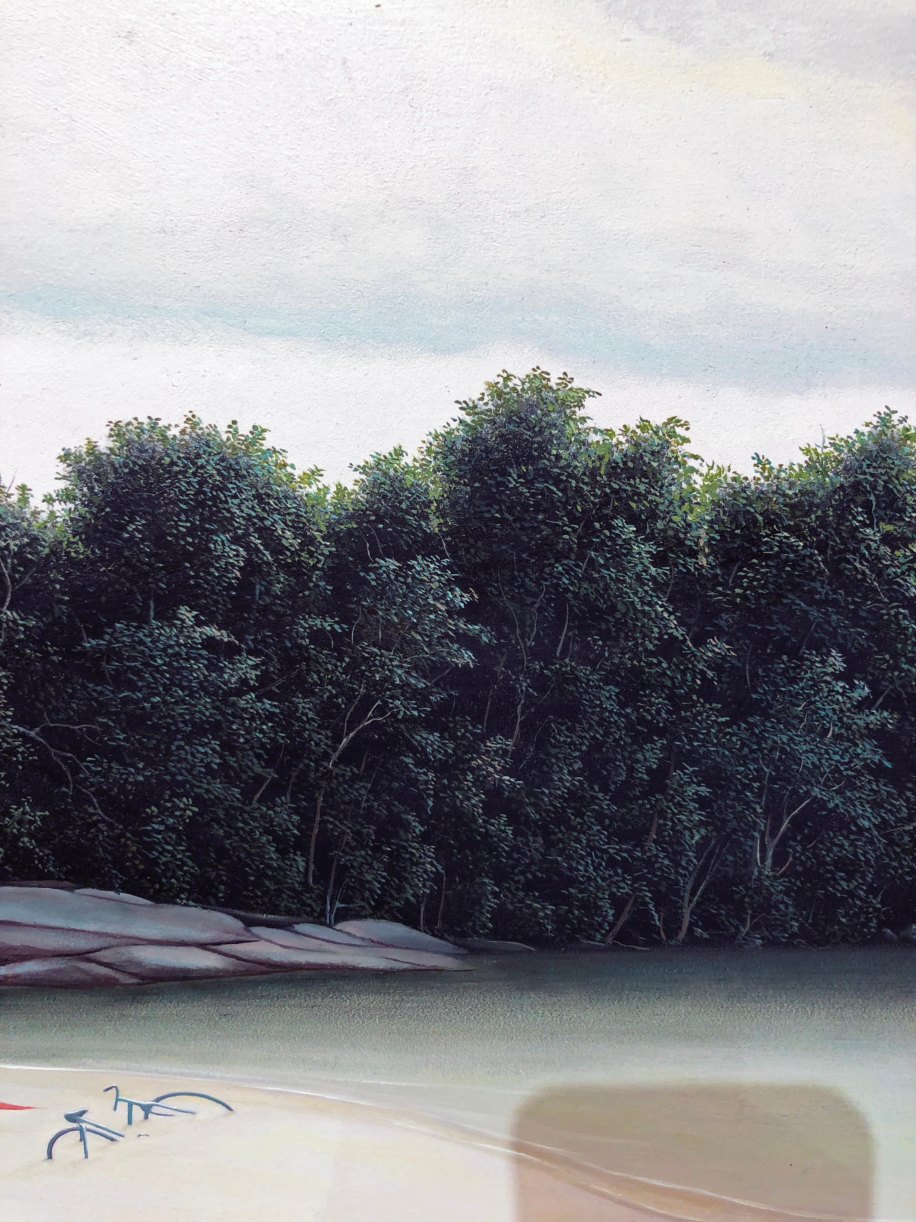 The Next Calm - Original Oil Painting of Serene Beach Scene with Aqua Blue Water 9