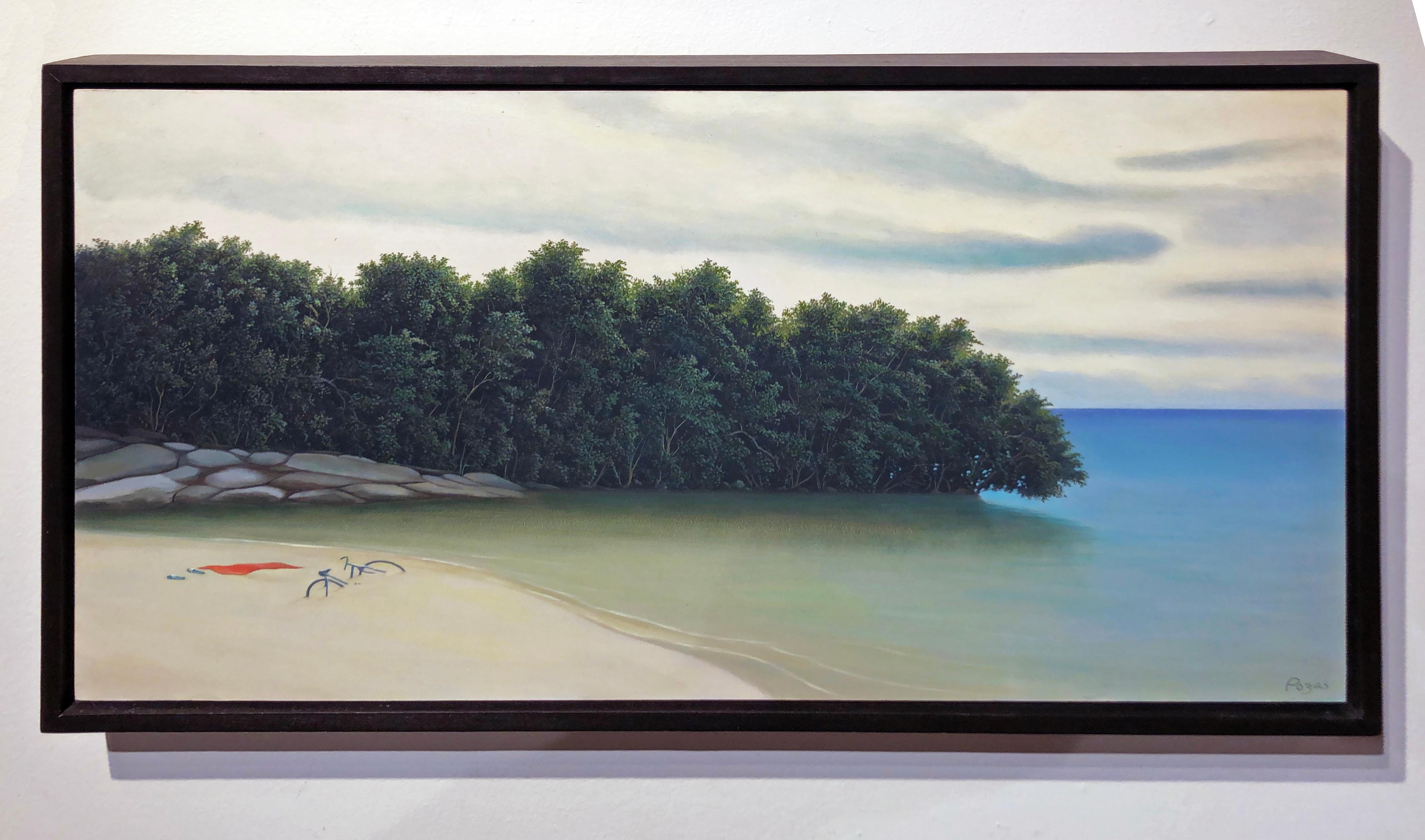 The Next Calm - Original Oil Painting of Serene Beach Scene with Aqua Blue Water 14