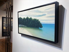The Next Calm - Original Oil Painting of Serene Beach Scene with Aqua Blue Water