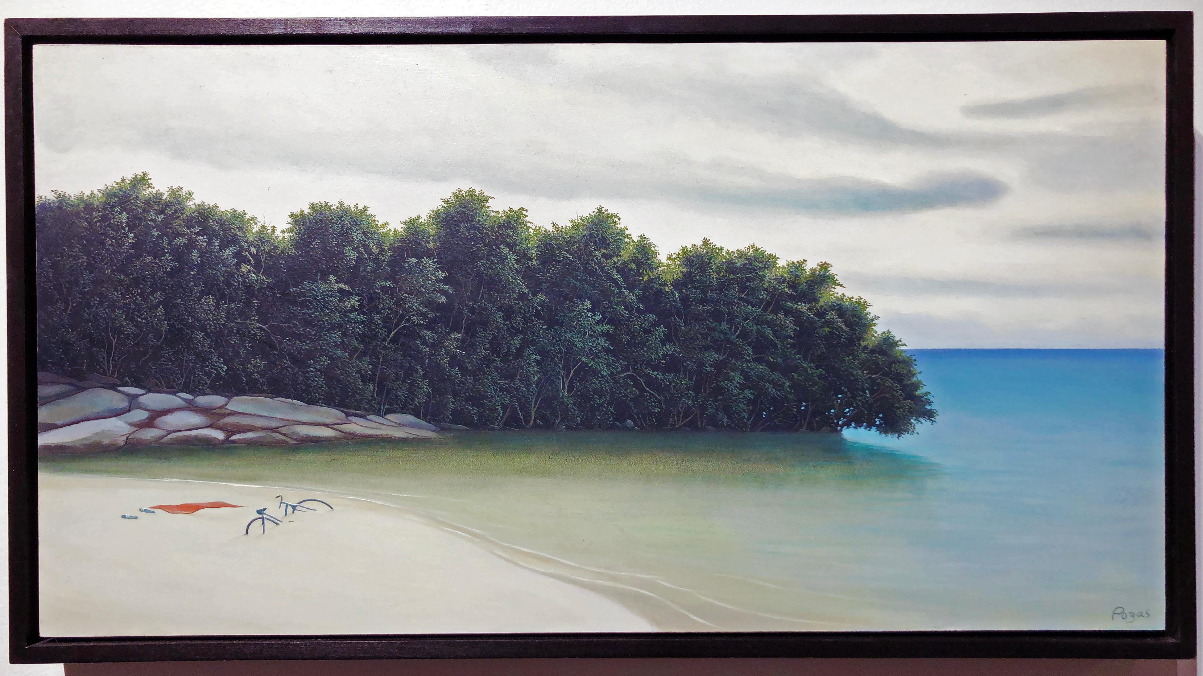 The Next Calm - Original Oil Painting of Serene Beach Scene with Aqua Blue Water 15