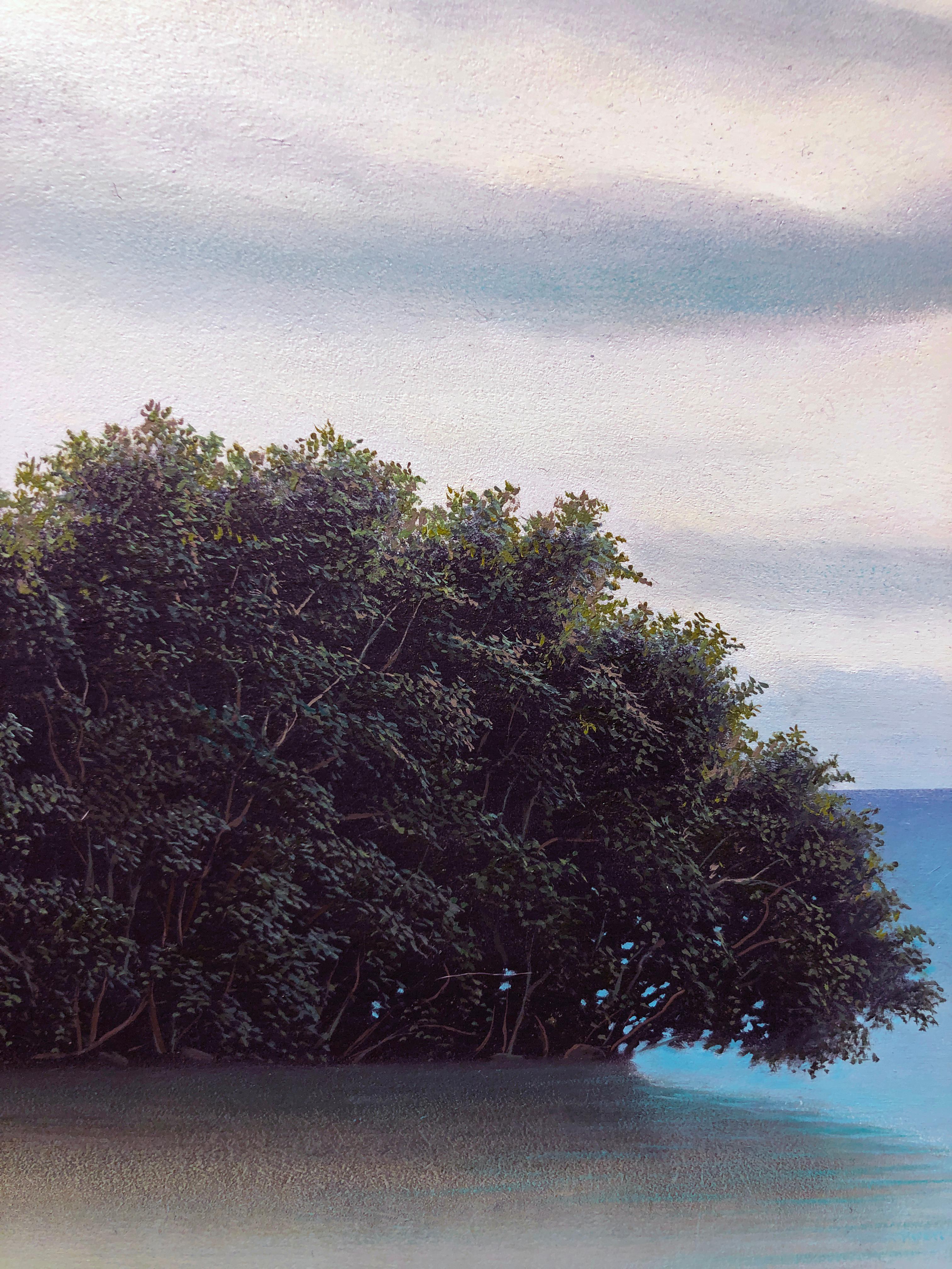 The Next Calm - Original Oil Painting of Serene Beach Scene with Aqua Blue Water 3