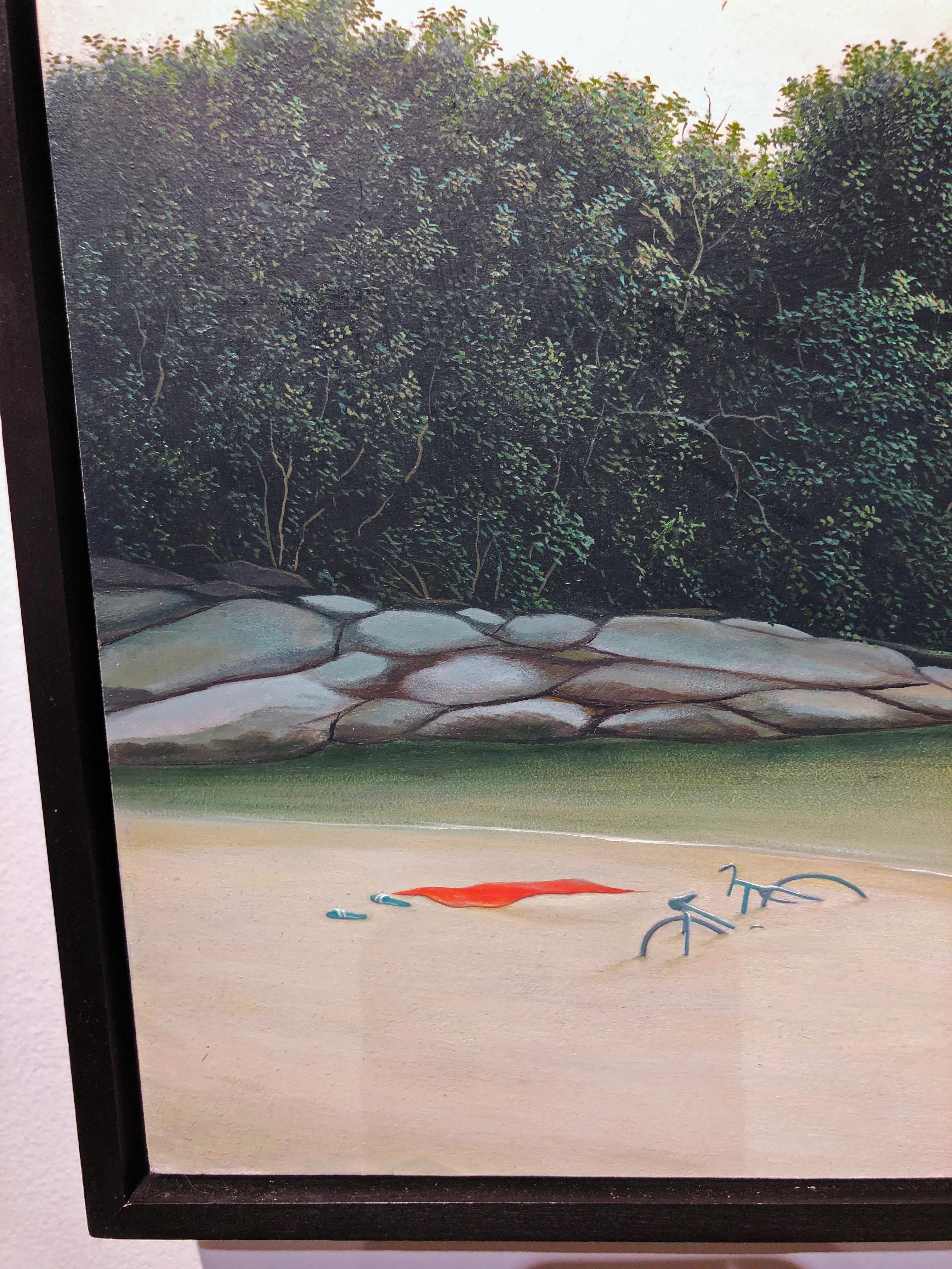 The Next Calm - Original Oil Painting of Serene Beach Scene with Aqua Blue Water 6