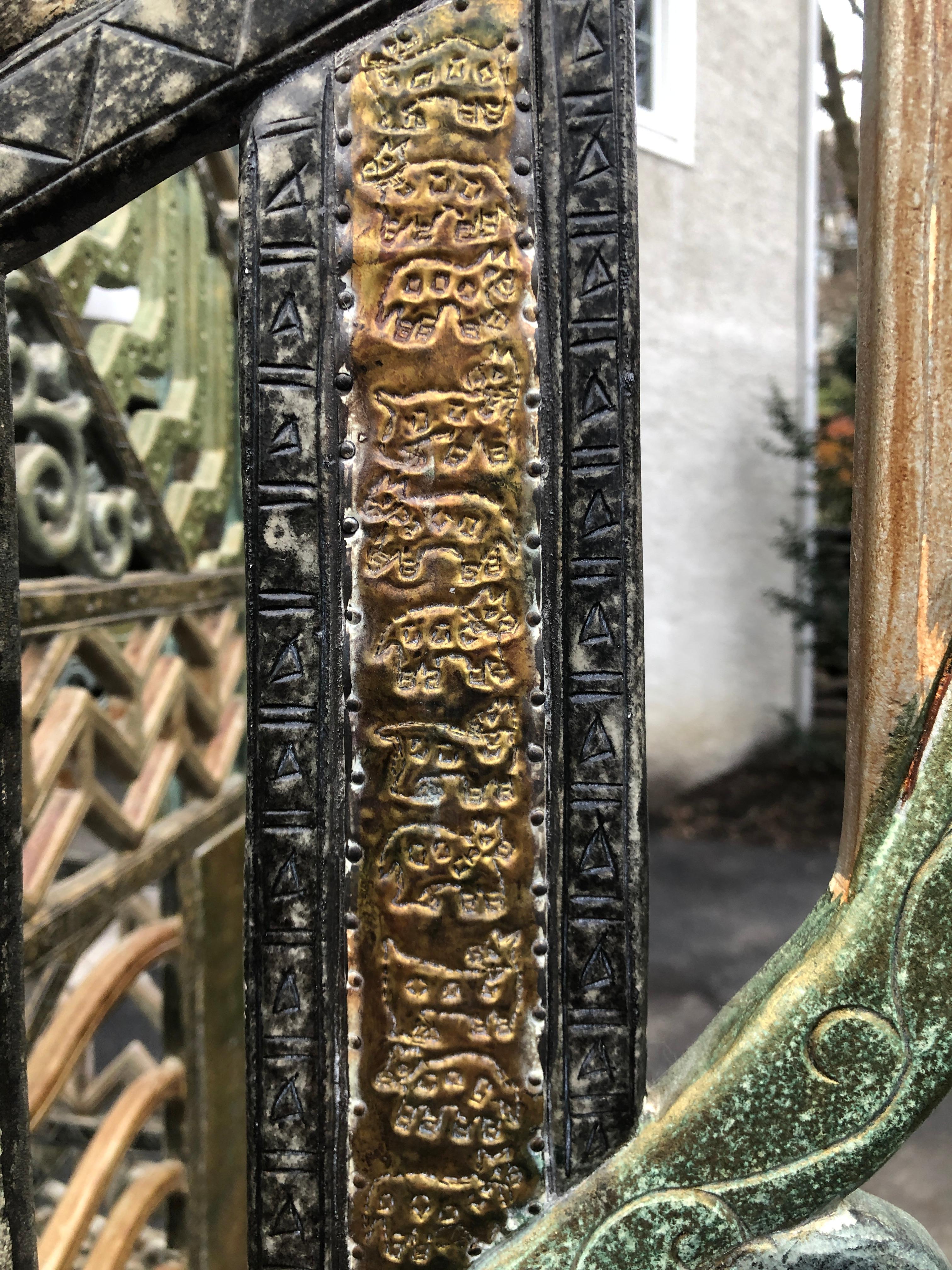 Rene Paul Chambellan Style Art Deco Screen Mixed Metal 3