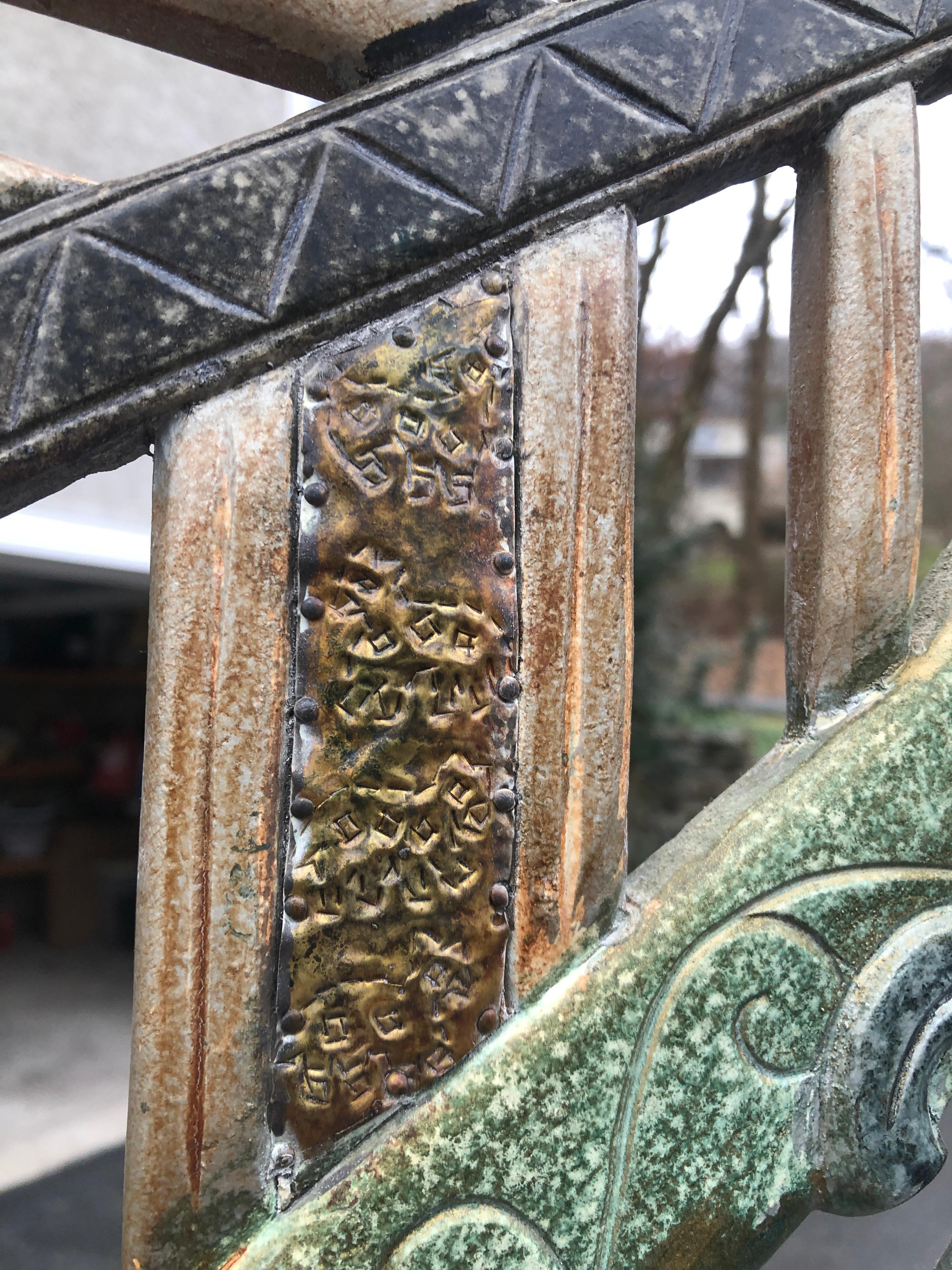 Rene Paul Chambellan Style Art Deco Screen Mixed Metal 4