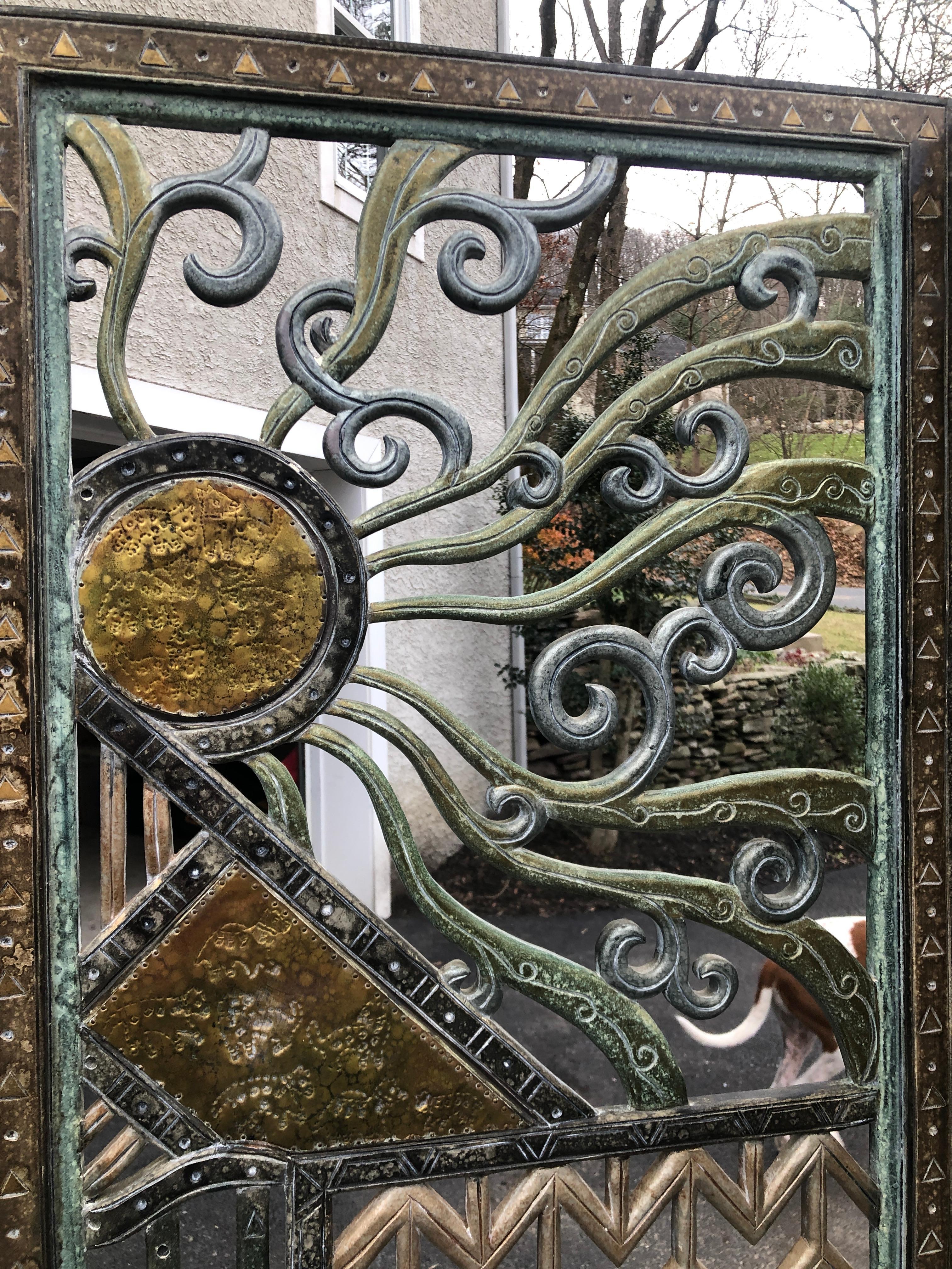 Rene Paul Chambellan Style Art Deco Screen Mixed Metal 7