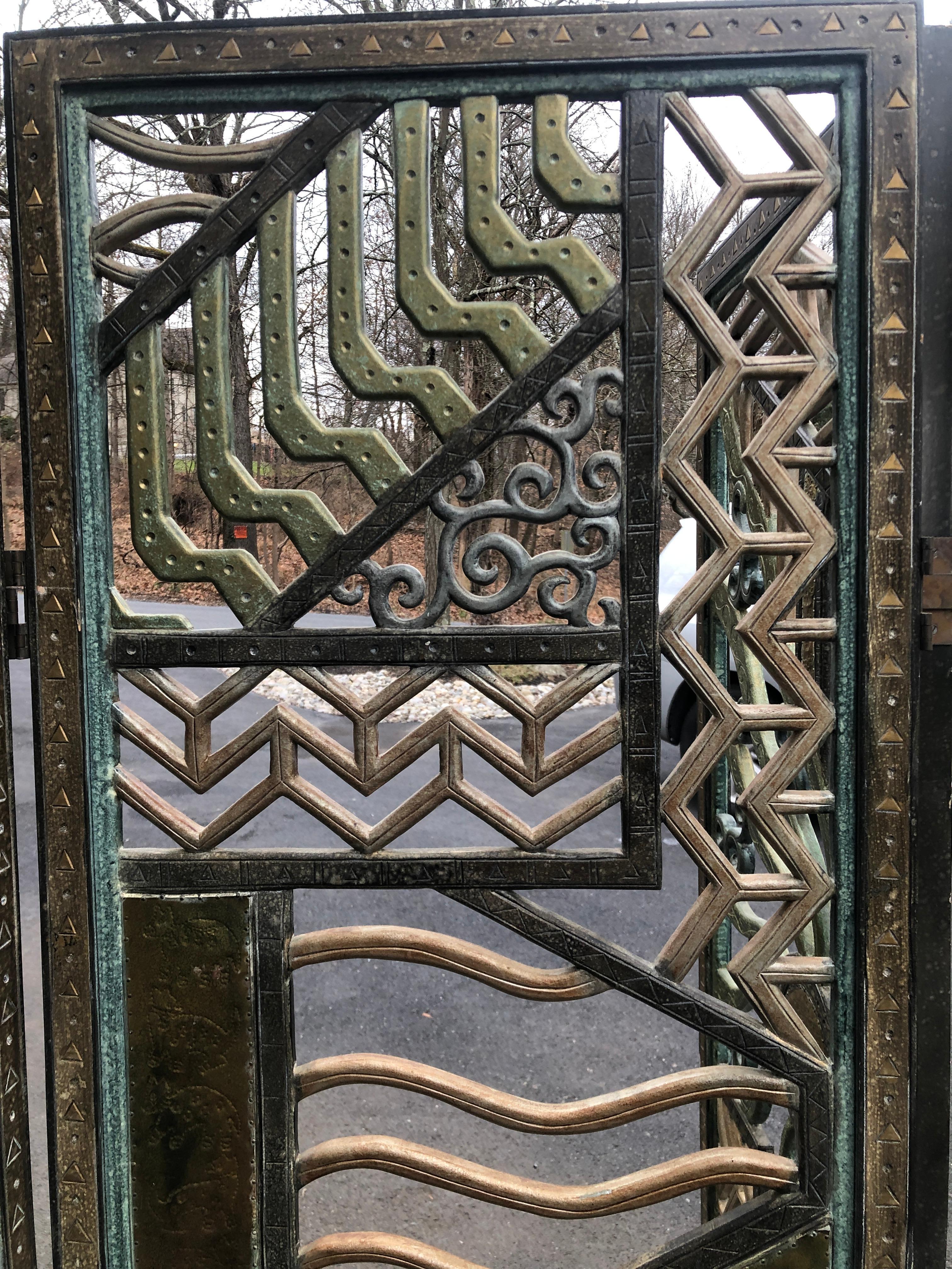 Rene Paul Chambellan Style Art Deco Screen Mixed Metal 8