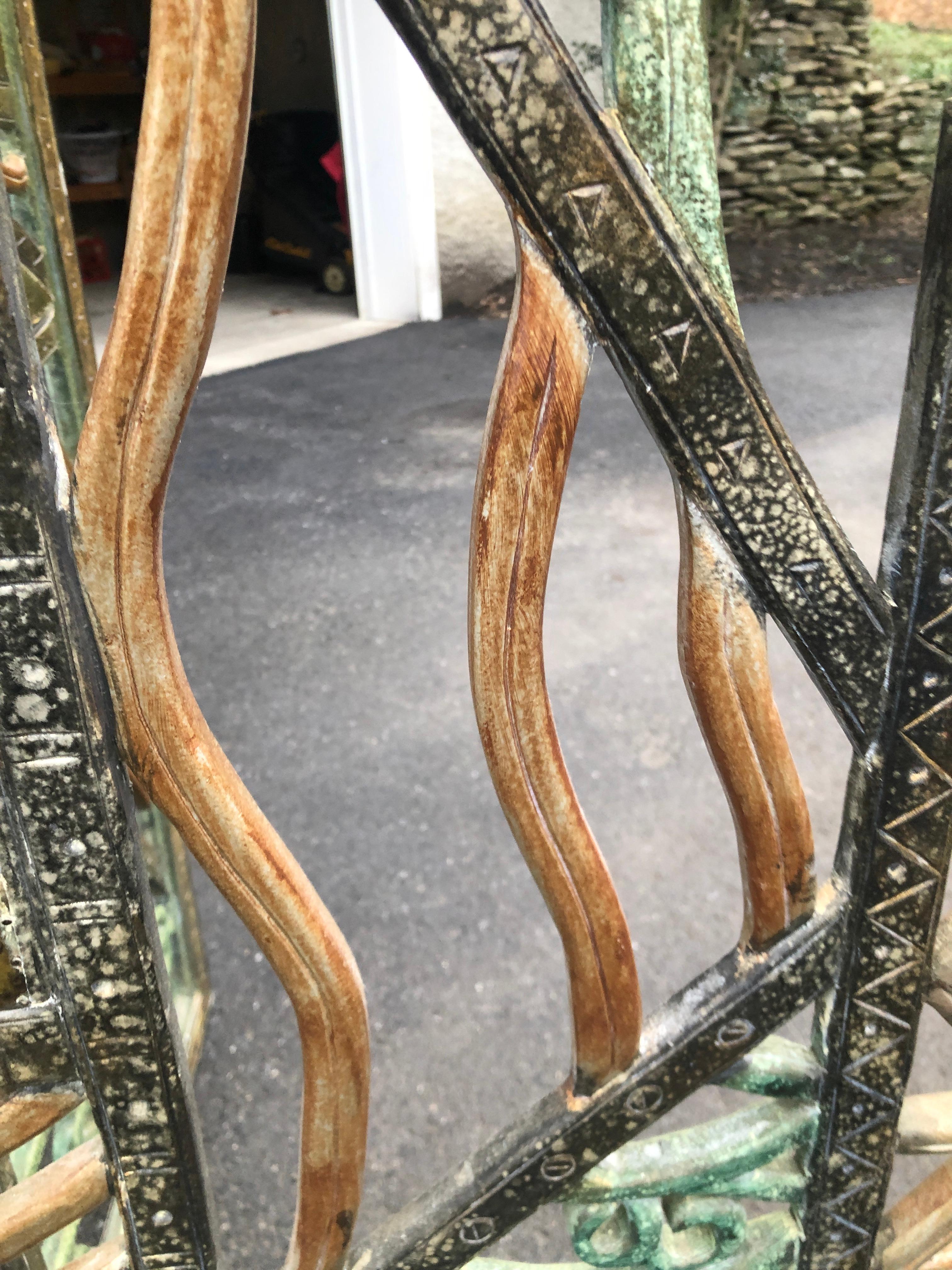 Bronzed Rene Paul Chambellan Style Art Deco Screen Mixed Metal