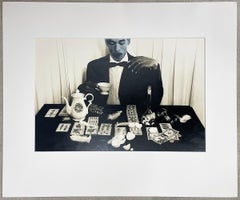 Solitario - Man, Tuxedo, Table, Playing Cards, Eggshells, Blue, Cuban artist