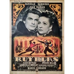 1948 Original poster for the movie Ruy Bias based on the drama by Victor Hugo