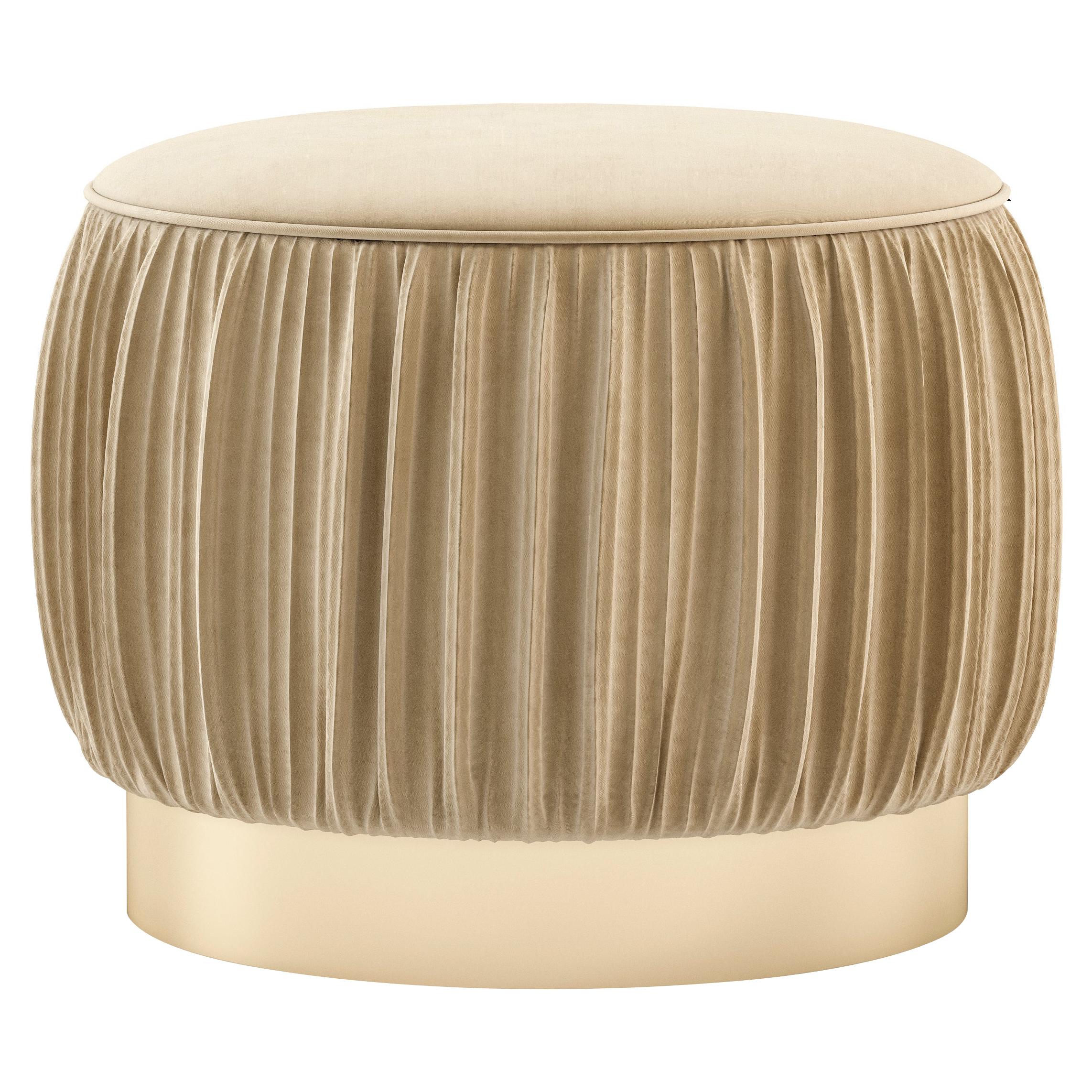 René Pouf 21st Century Contemporary Upholstered with Fabric For Sale