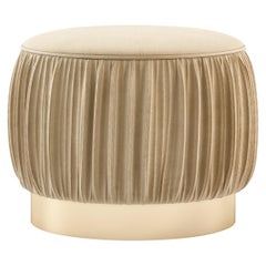 René Pouf 21st Century Contemporary Upholstered with Fabric