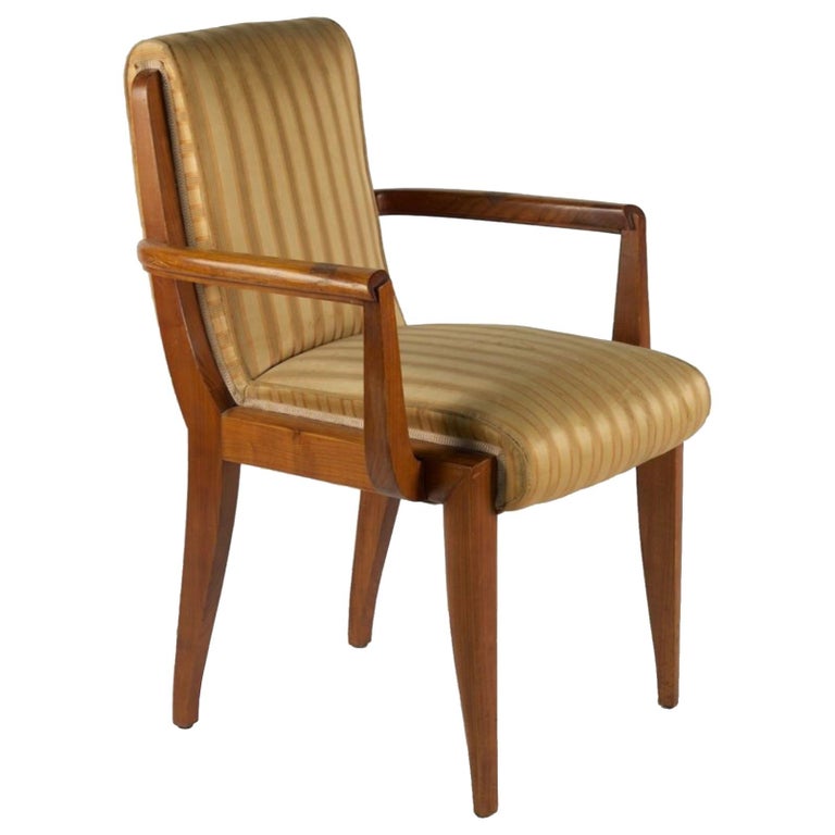 Rene Prou Armchairs in Walnut, 2 Pairs For Sale