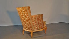 René Prou, Art Deco Sycamore Veneer Bergere Chair, circa 1930