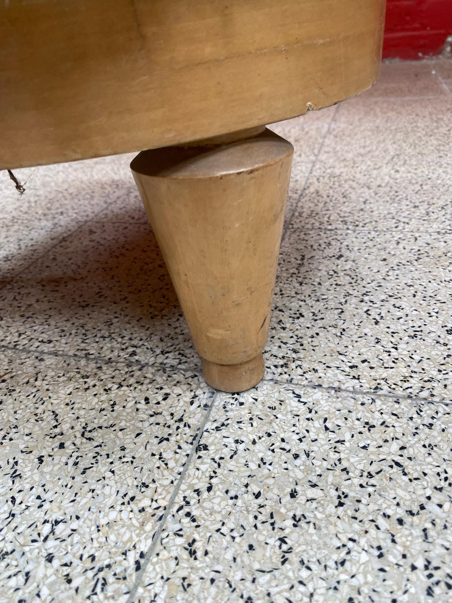French René Prou 'in the Style of' Sycamore Art Deco Stool circa 1930/1940 For Sale