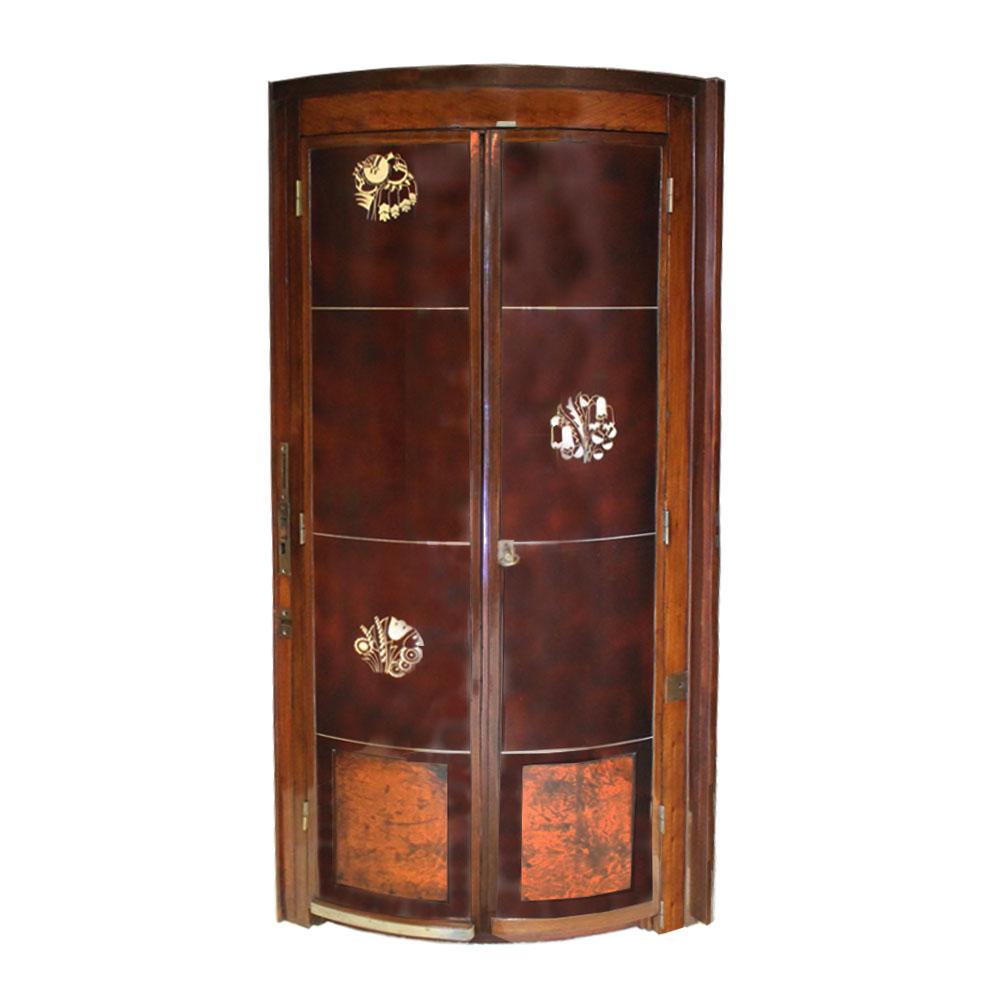 French Rene Prou – Mahogany Corner Wash Closet From Orient Express -Circa 1927 For Sale