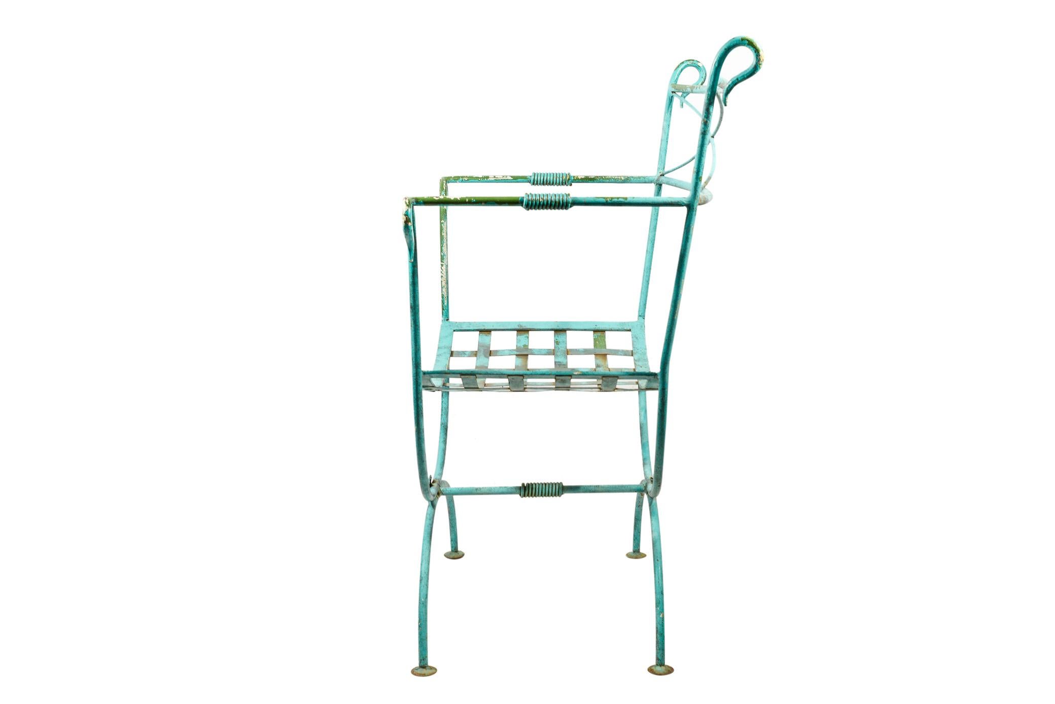 René Prou,
Set of four armchairs,
Iron, vintage condition,
France, circa 1960.

Measures: Height 92 cm, seat height 40 cm, width 64 cm, depth 50 cm.