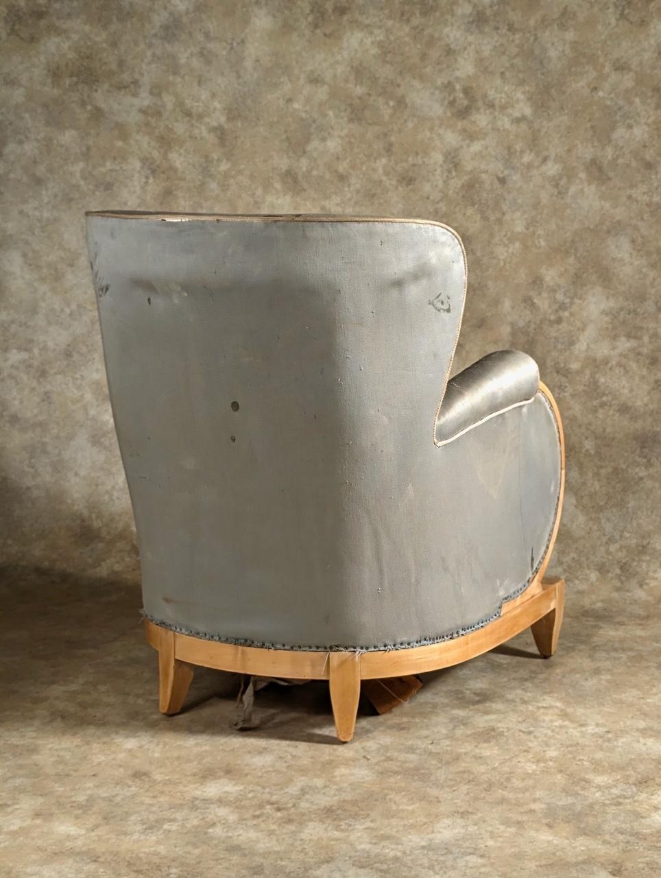 Mid-20th Century Rene Prou single club chair For Sale