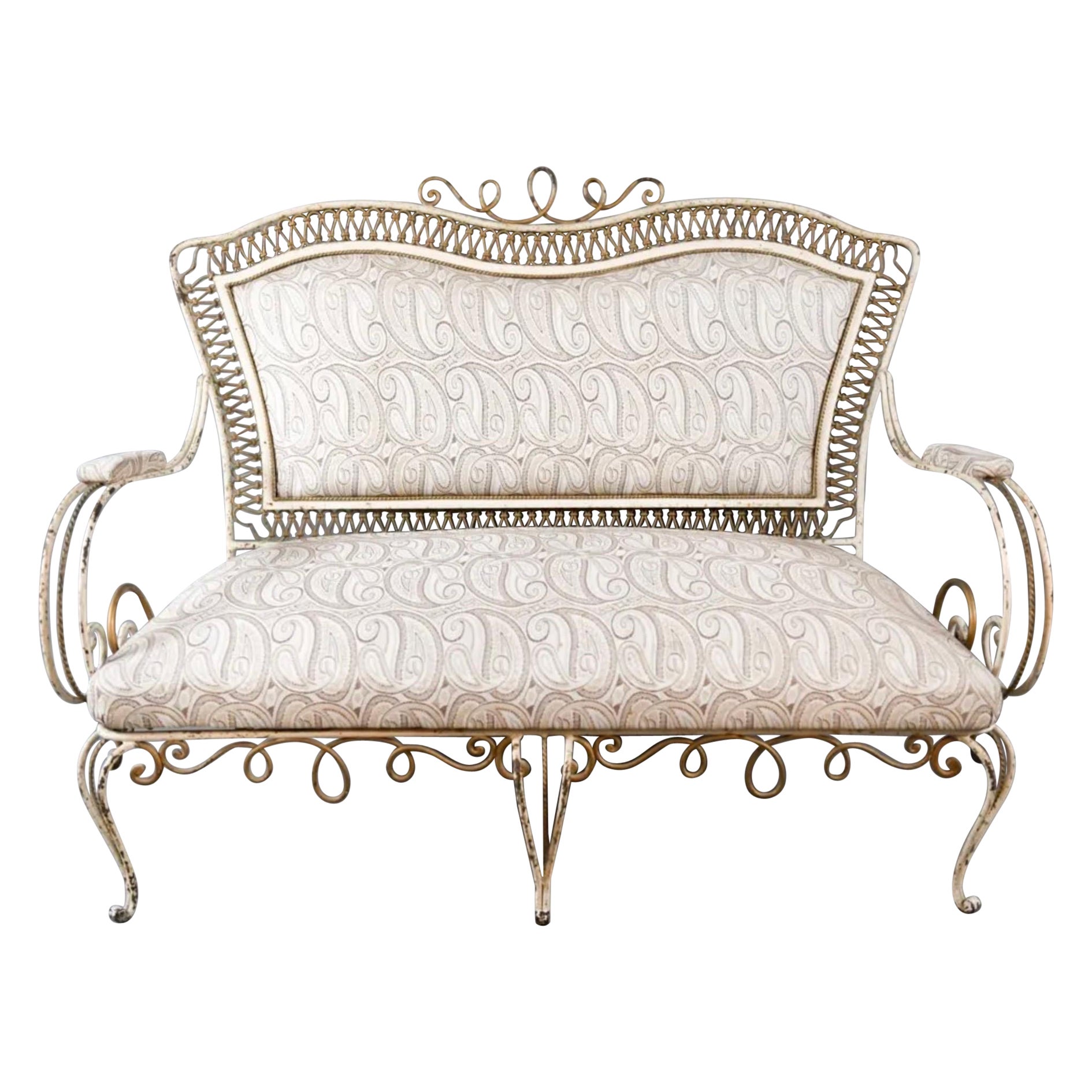 Rene Prou Stil Schmiedeeisen Sofa