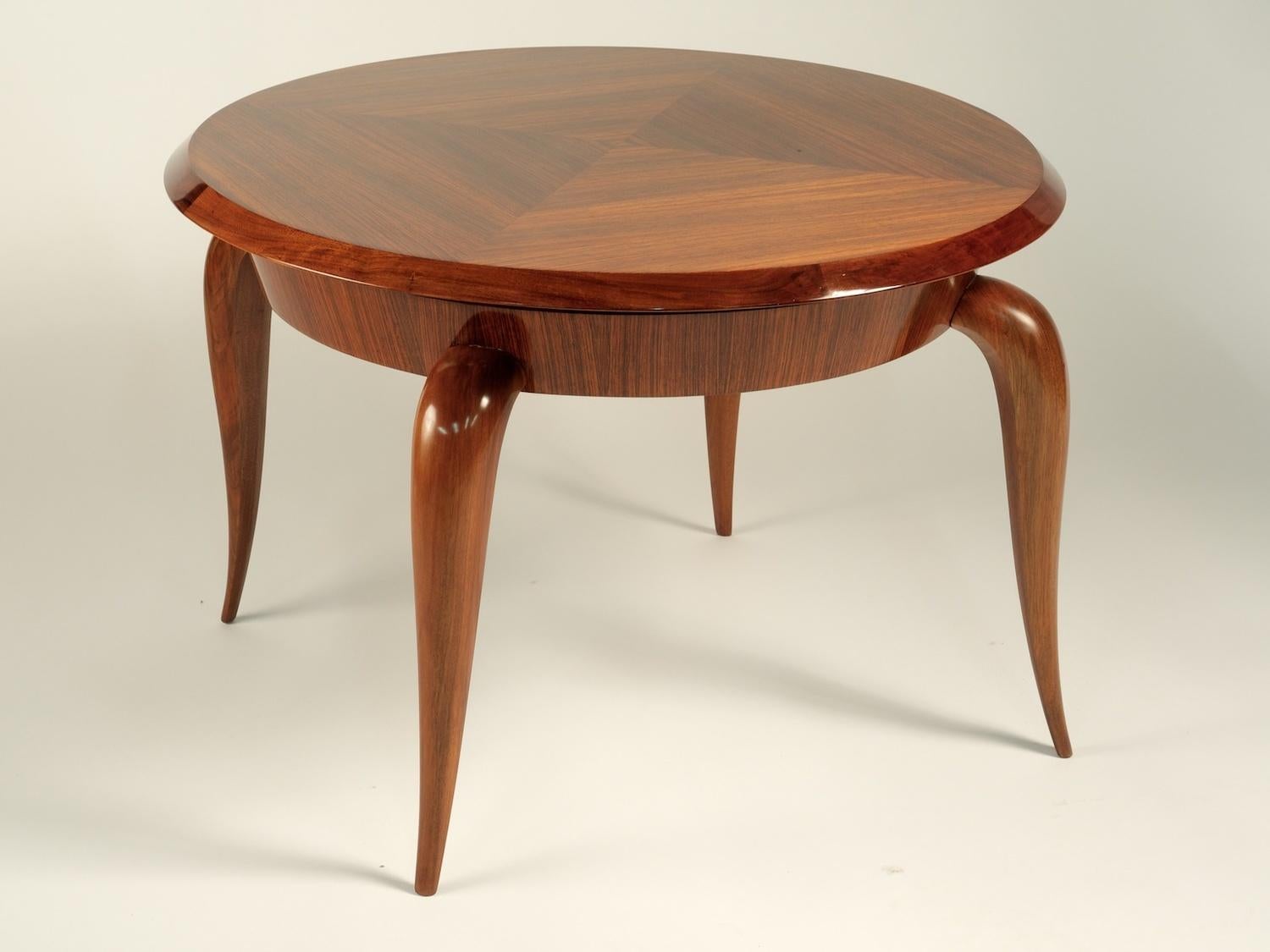 French Art Deco low side/coffee table, circa 1935 by Rene Prou, in rosewood. Measures: 32