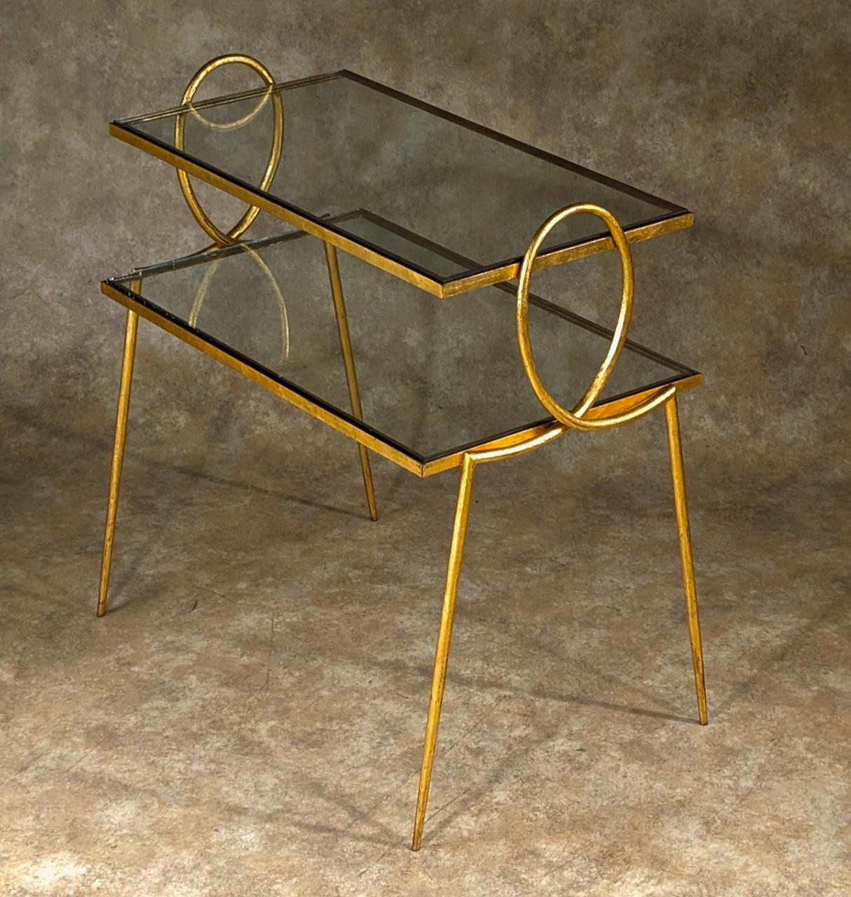 French Rene Prou two-tiered table  For Sale