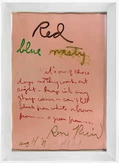 Rene Ricard Rot Blau Nasty, 1989 Gedichtgemälde Keith Haring Referenz