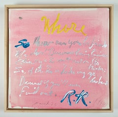 Whore by Rene Ricard pink and silver painting with poetry 