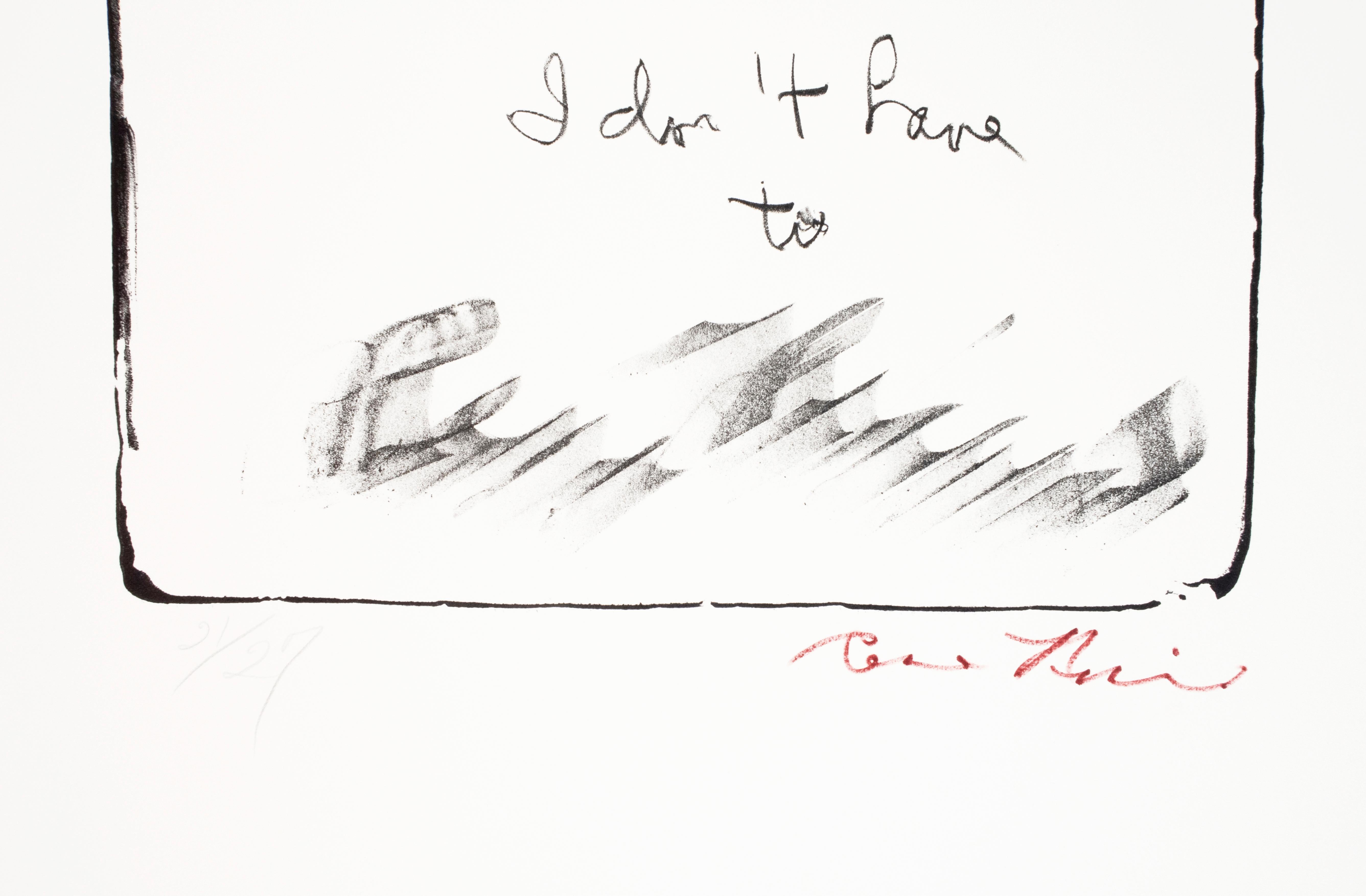 The title of this poetic, abstract work is written across the top of the sheet. The hand-written cursive below reads: 