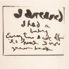 I Dreamed by Rene Ricard: abstract yellow and black brushwork with poetry