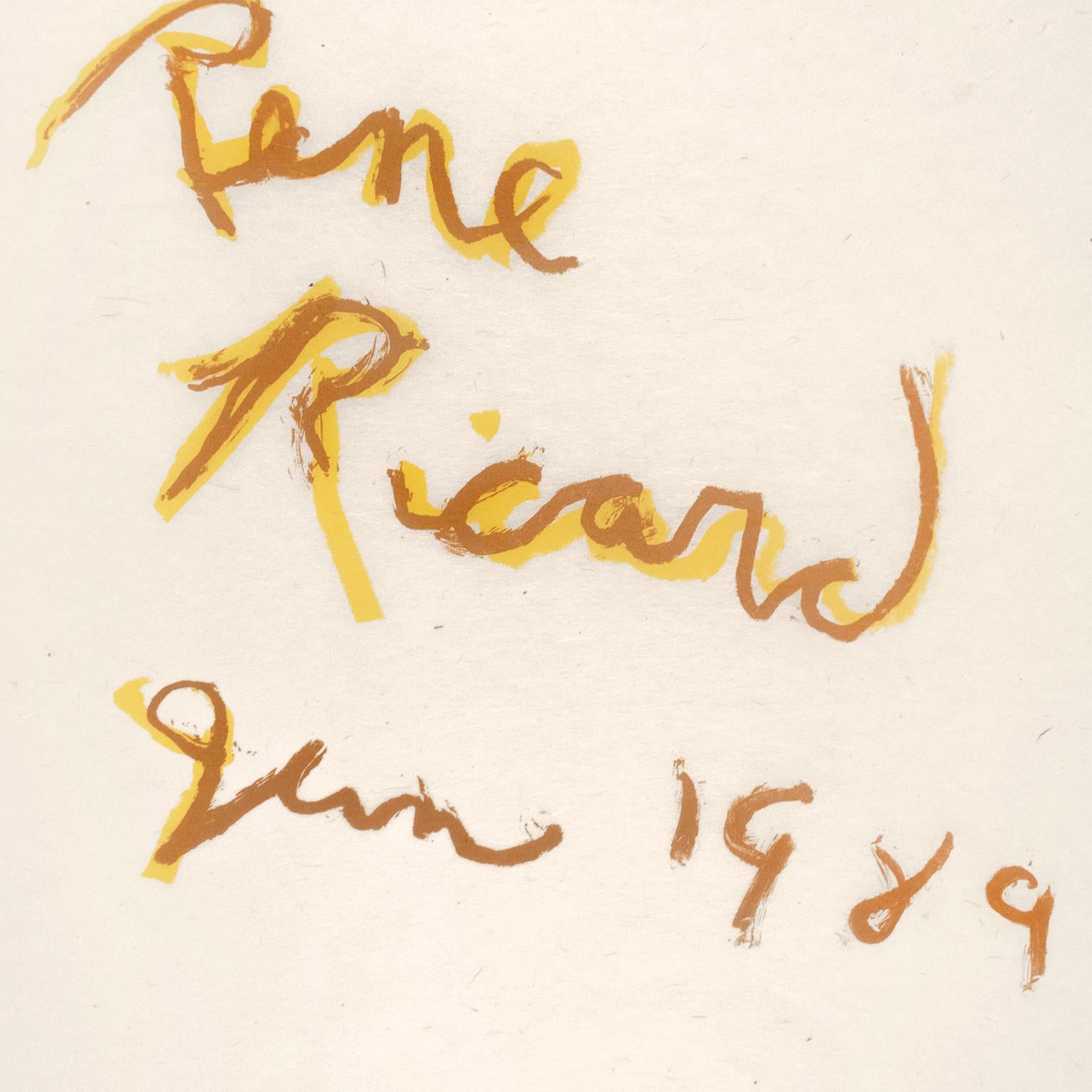 I Dreamed by Rene Ricard: abstract yellow and black brushwork with poetry For Sale 2