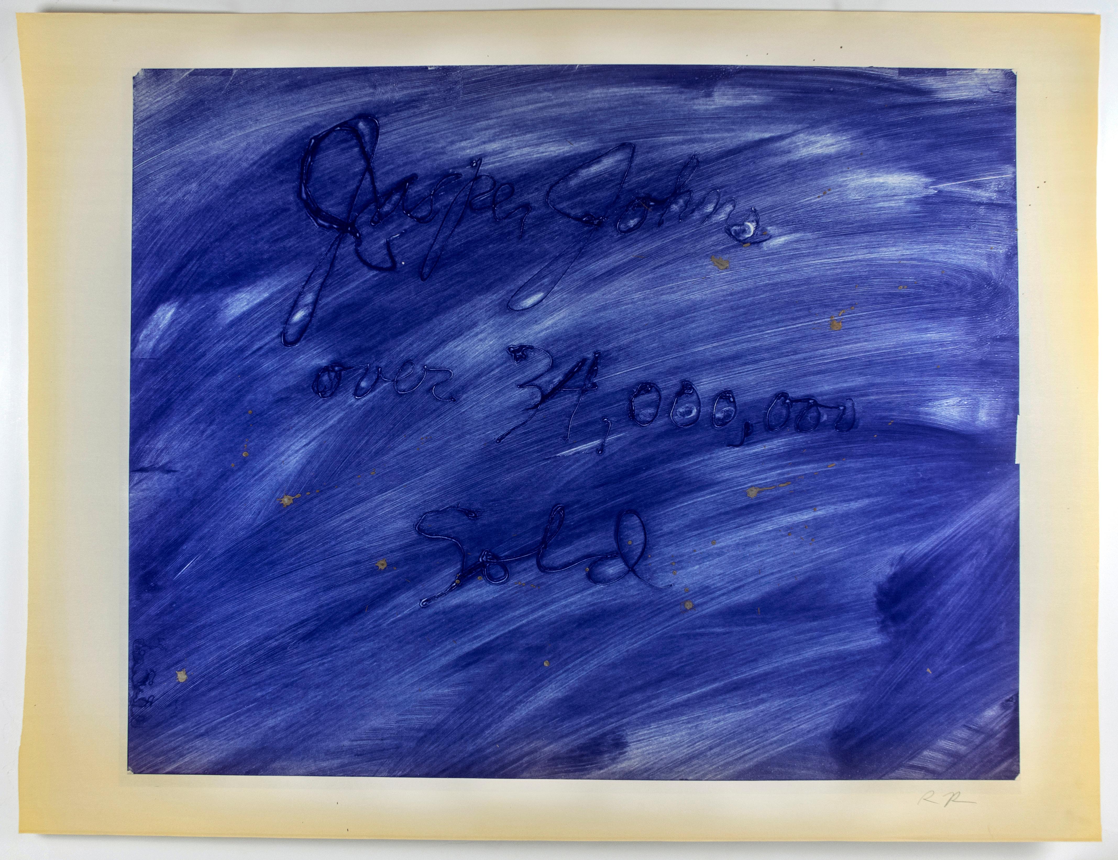 Jasper Johns over 34, 000, 000 sold, by Rene Ricard text art satire For Sale 1