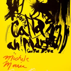 Michele Maria: bright yellow red Maria Callas opera artist portrait with poetry