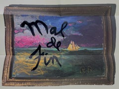 Vintage Rene Ricard Mal de Fin: Paintings 1989-1990 poster with poetry and ocean