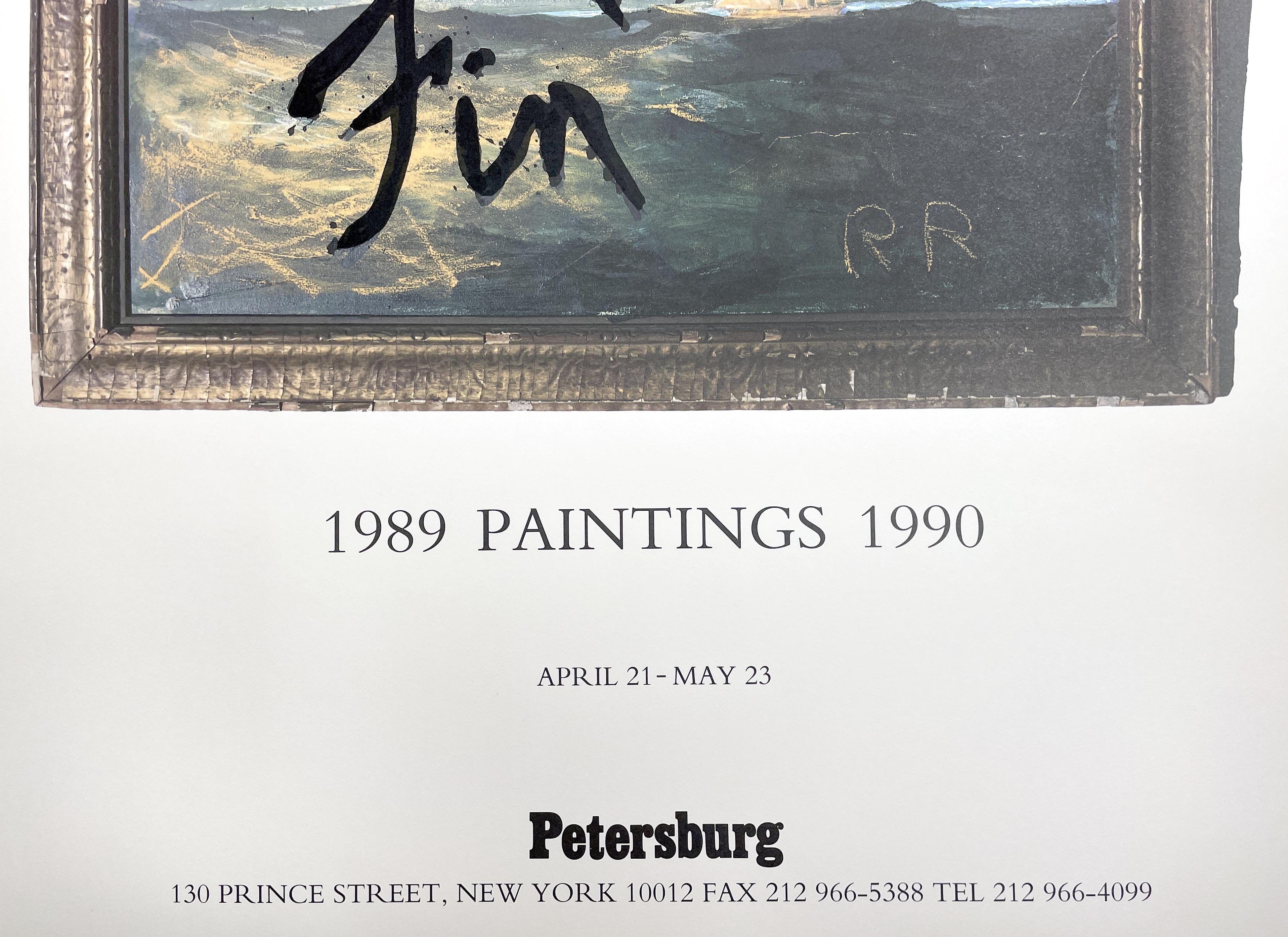 Vintage Rene Ricard Mal de Fin: Paintings 1989-1990 poster con poesia e oceano in vendita 2