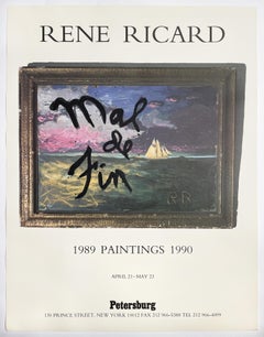 Retro Rene Ricard Mal de Fin: Paintings 1989-1990 poster with poetry and ocean