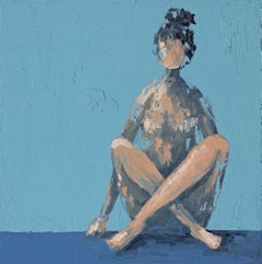 Avila figurative oil painting nude shadow portrait by René Romero Schuler