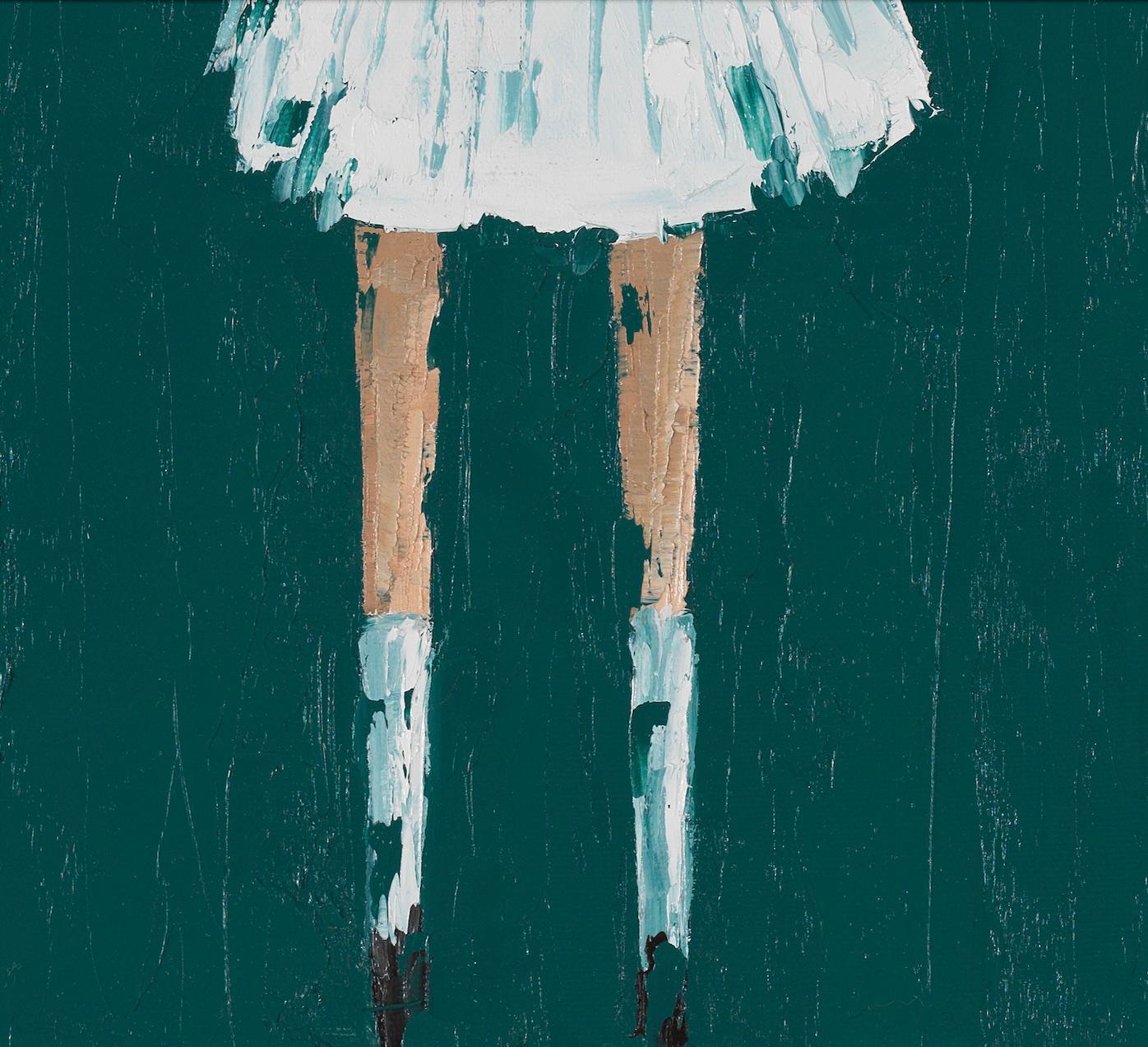 Blanche - Blue Abstract Painting by René Romero Schuler