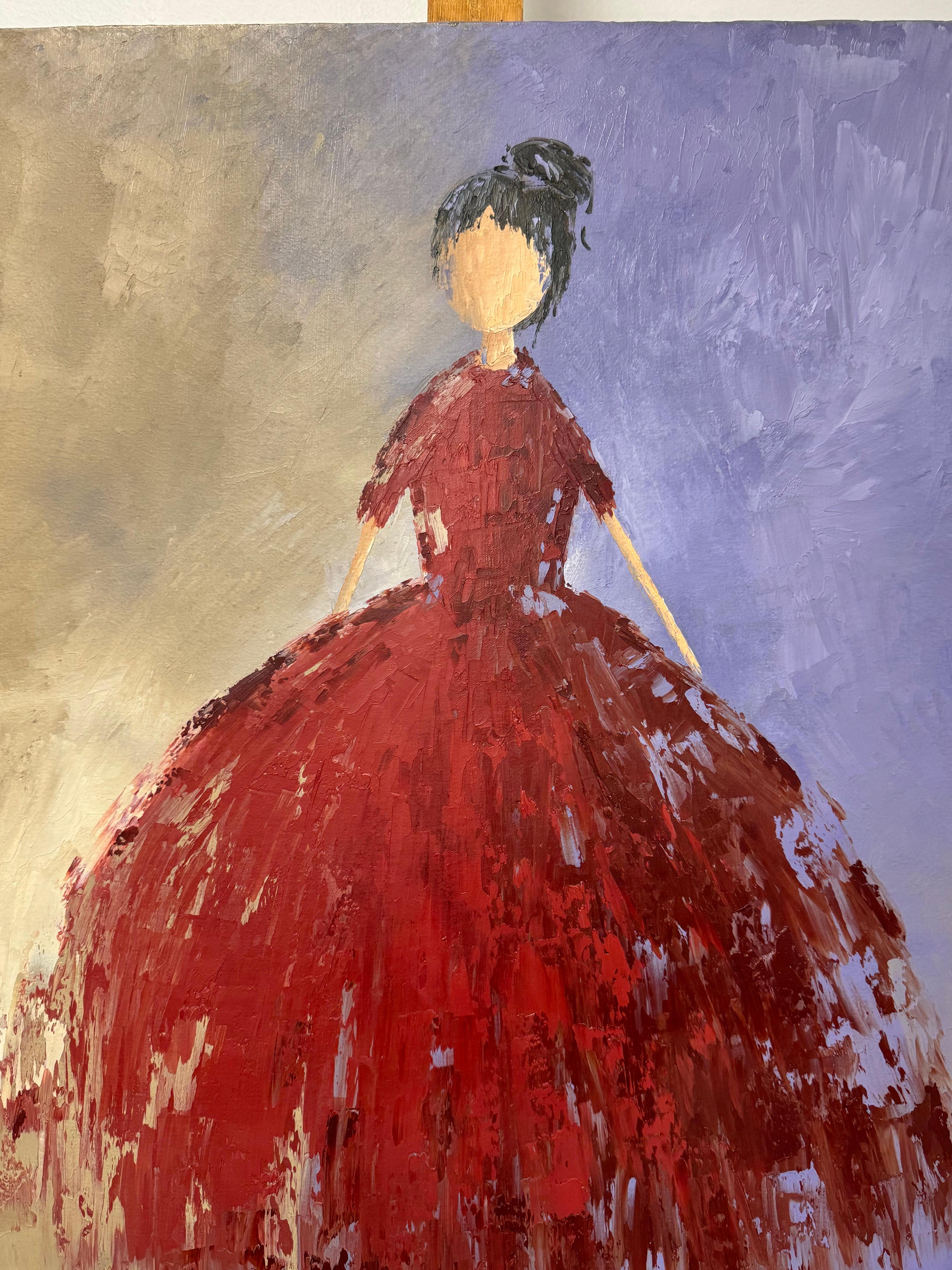 Dayana - Figurative Painting Grigio di René Romero Schuler