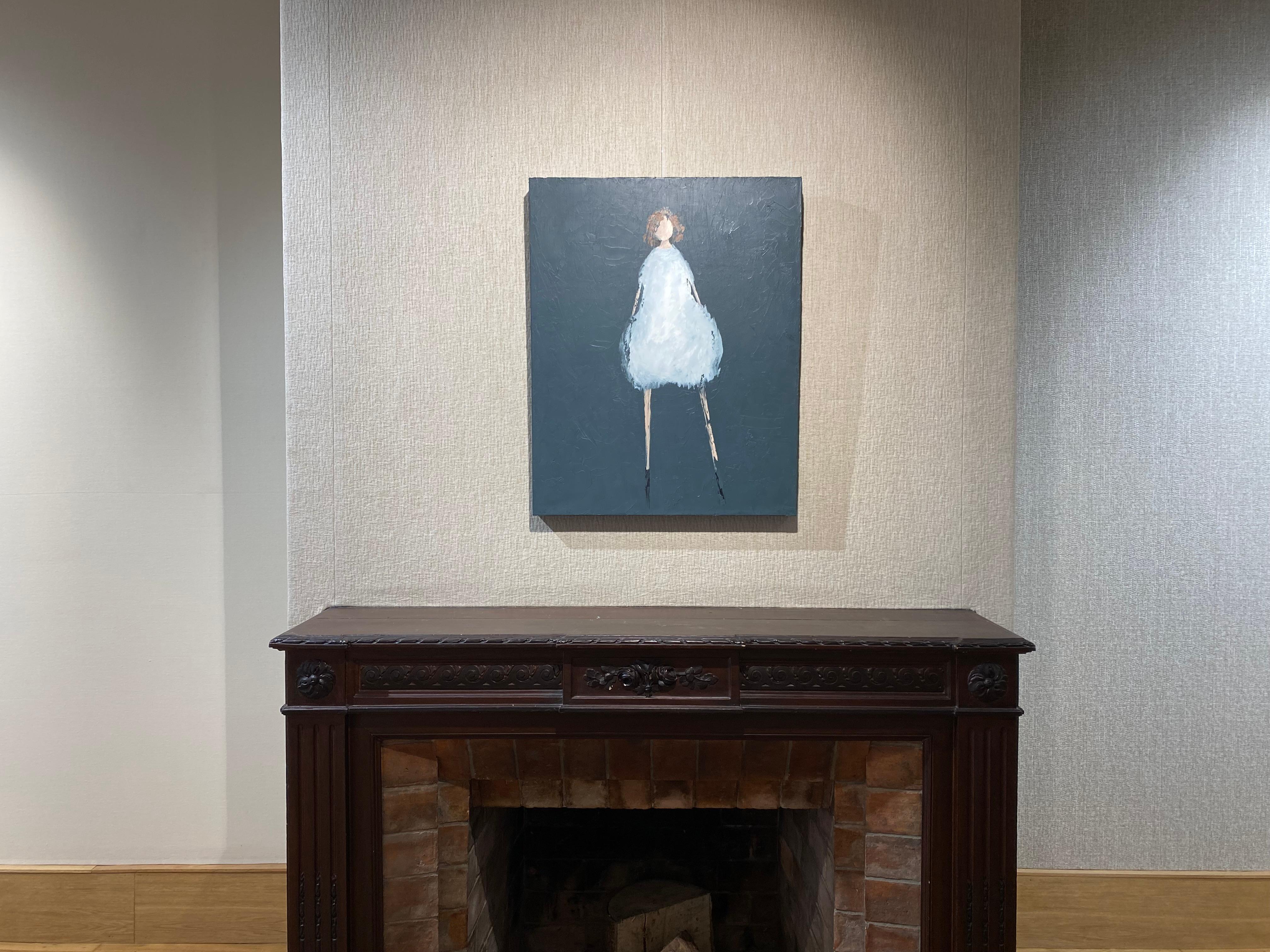 Kasha dipinto ad olio figurativo ritratto donna ombra di René Romero Schuler in vendita 3