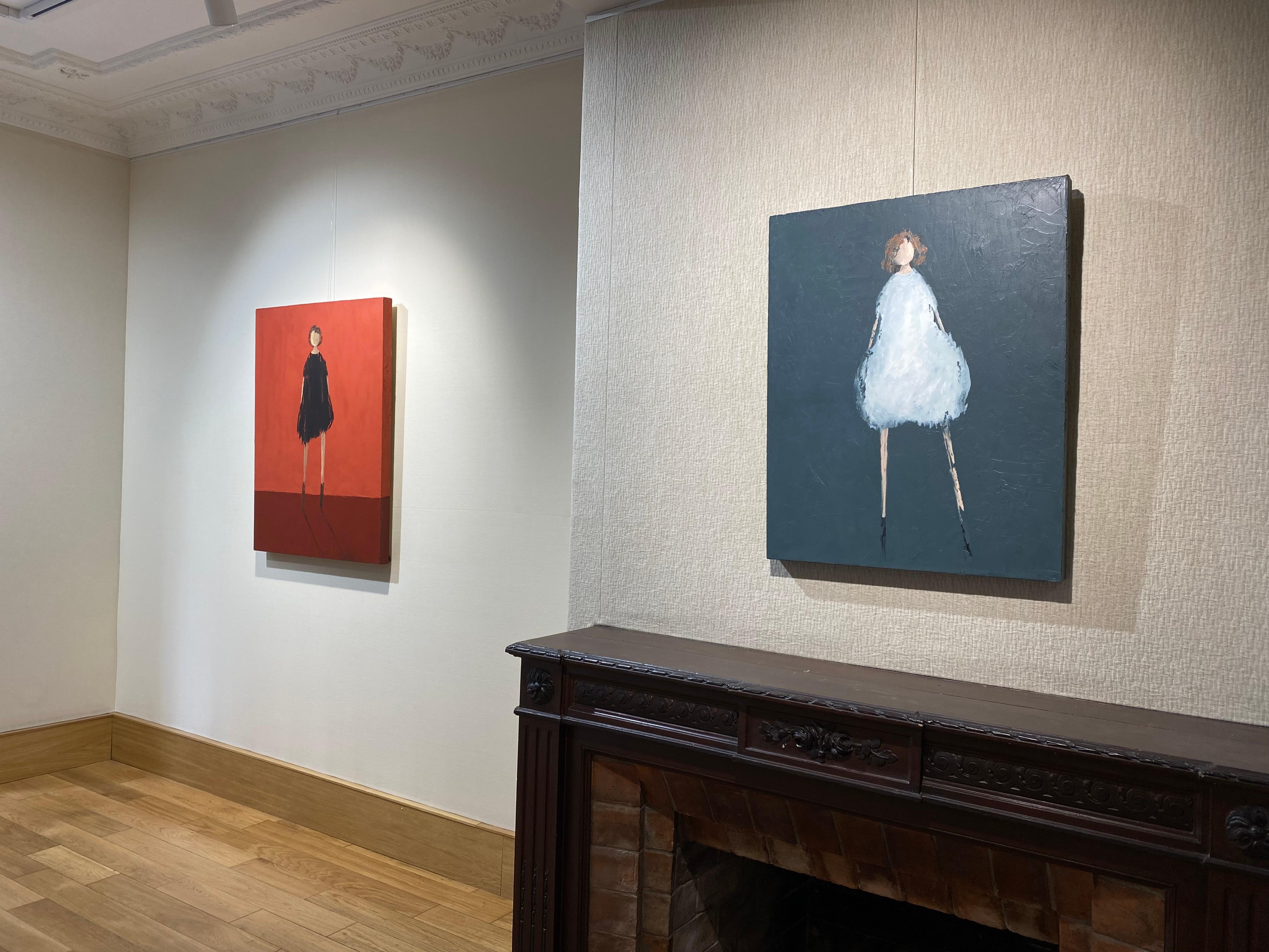 Kasha dipinto ad olio figurativo ritratto donna ombra di René Romero Schuler in vendita 5