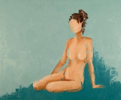 Kendani figurative oil painting nude shadow portrait by René Romero Schuler