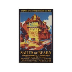 1931 René Roussel Salies-de-Béarn Original French Railway Poster