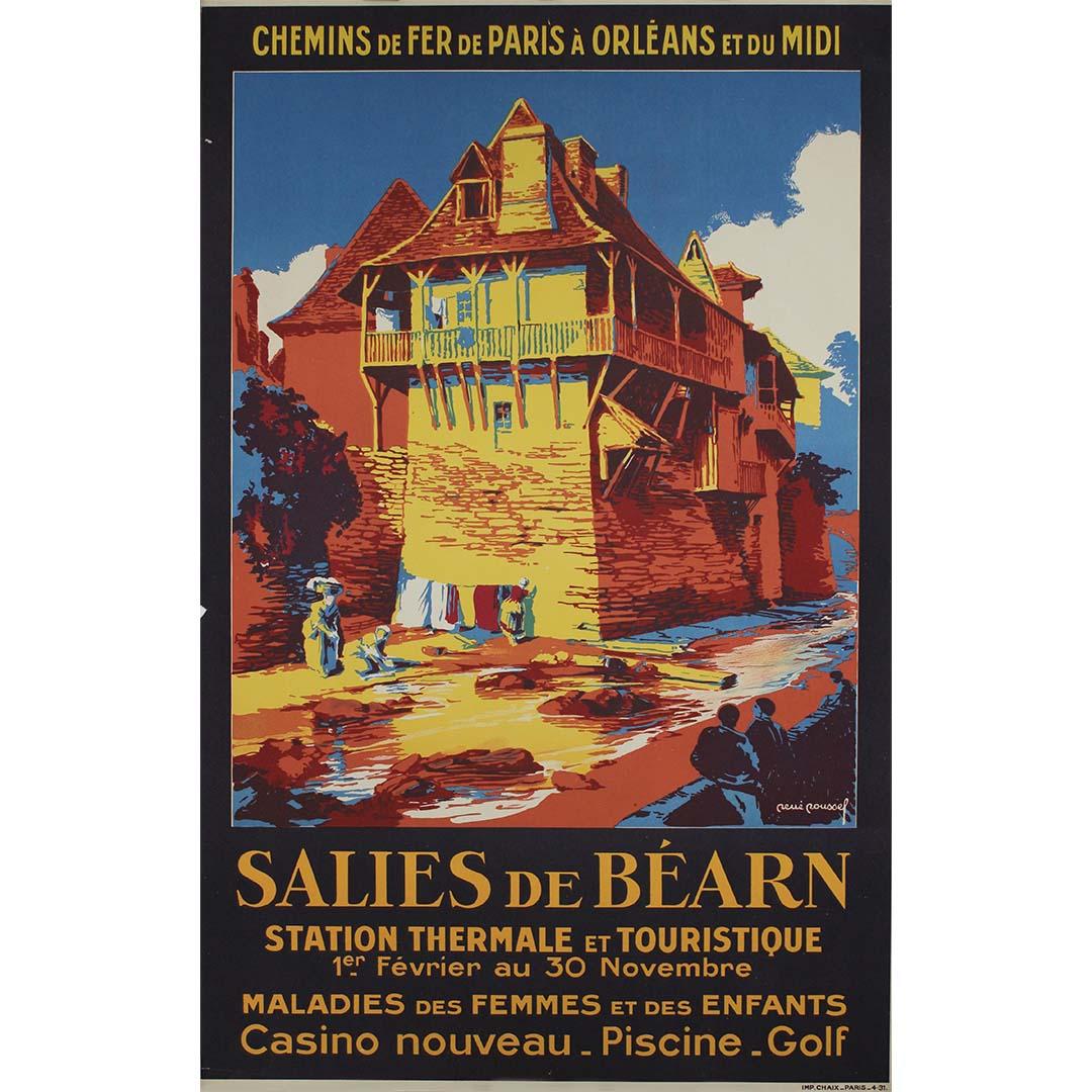 Print de Rene Roussel - 1931 René Roussel, Salies-de-Béarn. Cartel ferroviario francés original