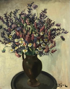 Blumenstrauß von René Samuel Beguin - Öl auf Leinwand 60x73 cm