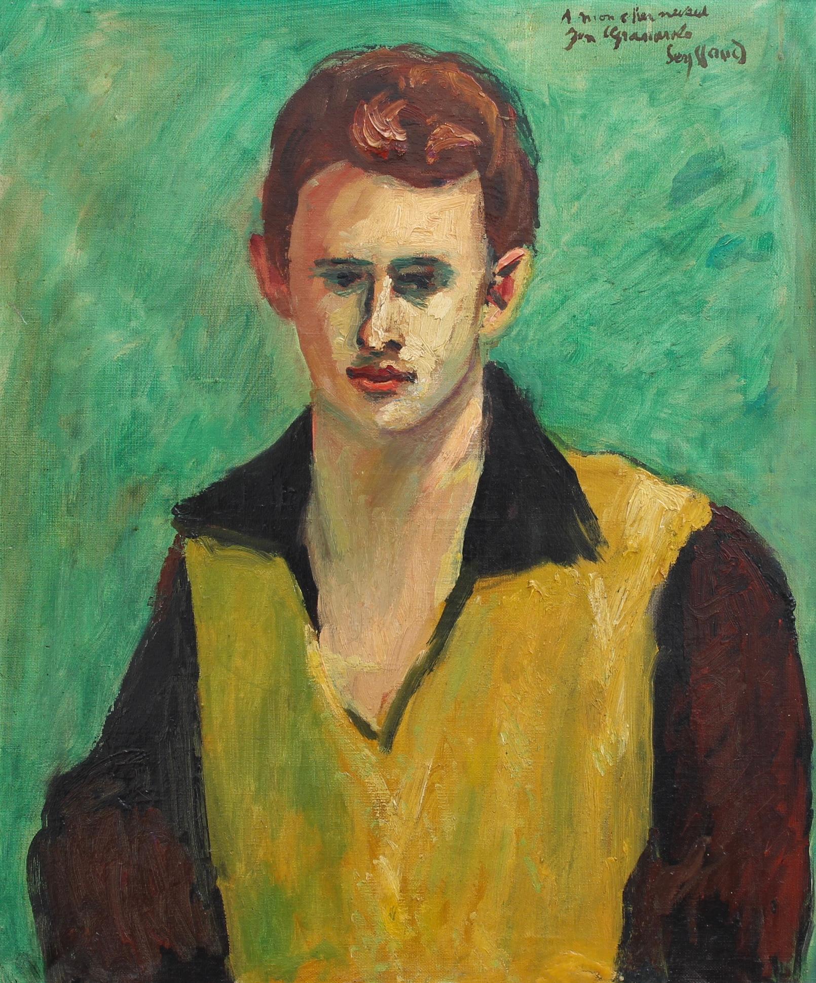'Portrait of the Nephew of the Artist' by René Seyssaud, French Oil Painting For Sale 1