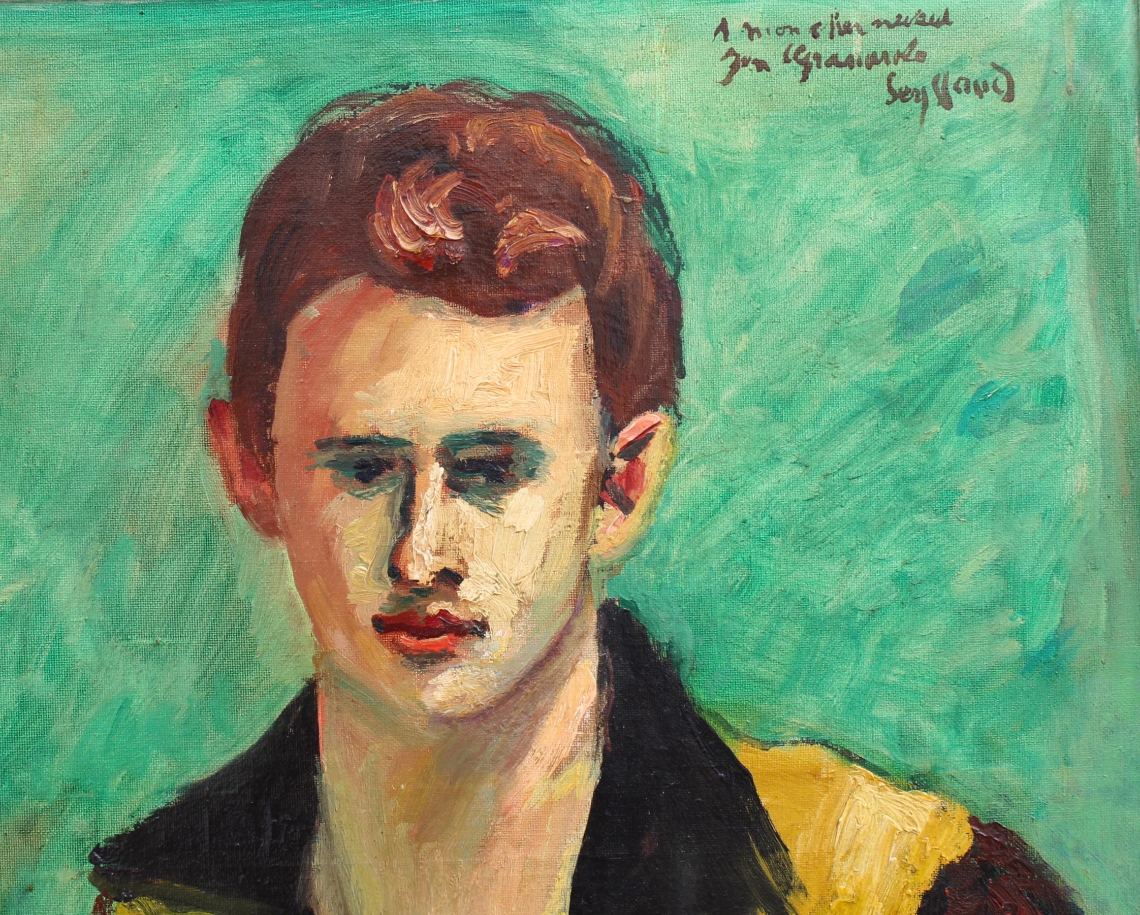 'Portrait of the Nephew of the Artist' by René Seyssaud, French Oil Painting For Sale 6